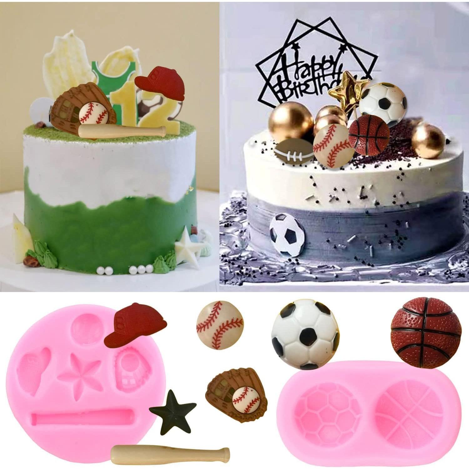 Moldes de Silicona Mujiang para Pasteles Deportivos Set de 4