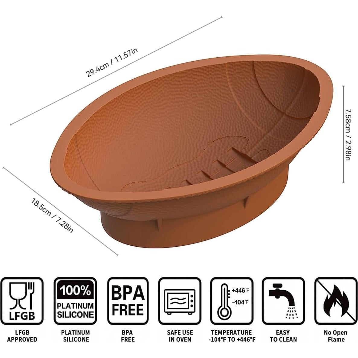 Molde de Silicona Antiadherente Frutasky para Pastel de Fútbol 30 cm