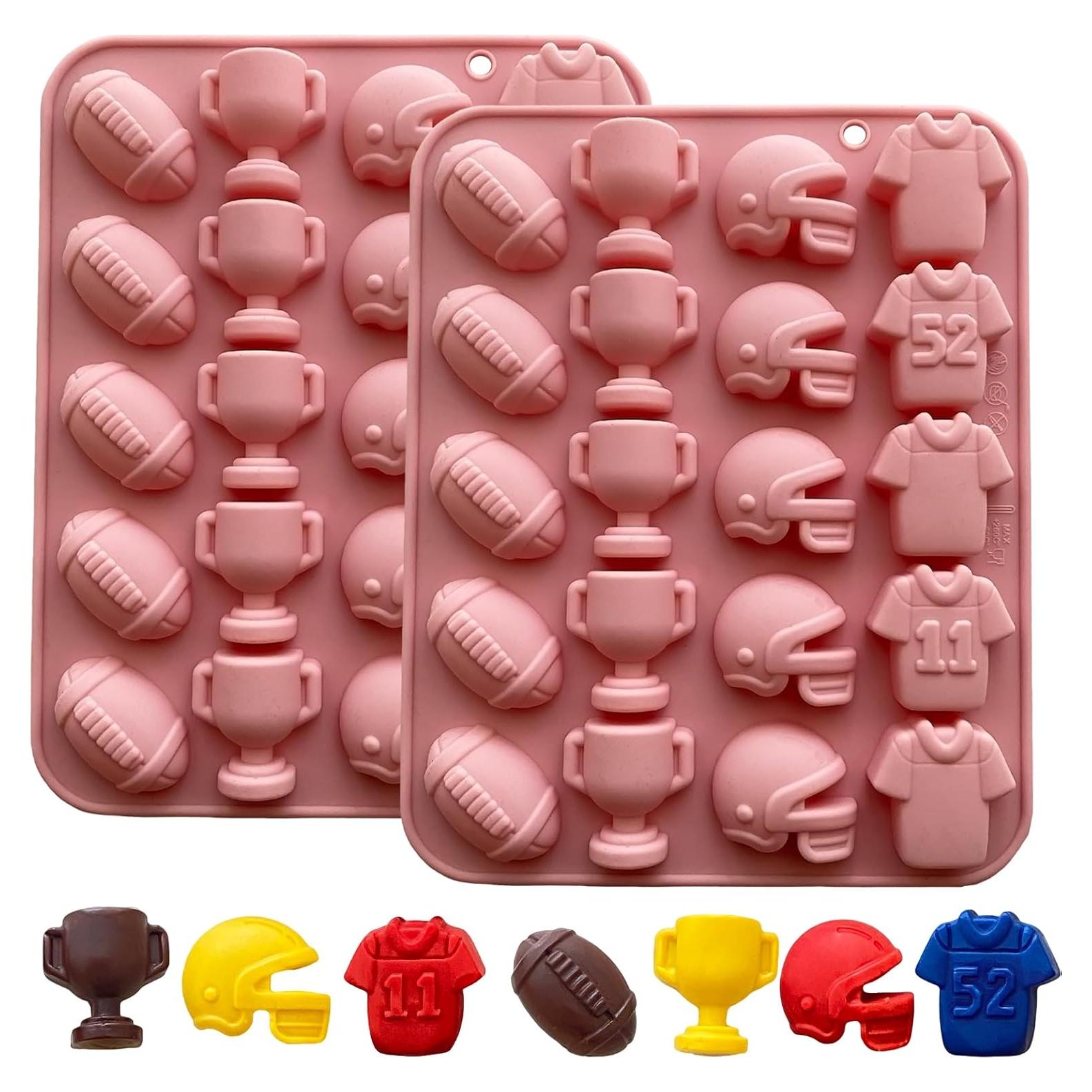 Molde de Chocolate de Fútbol 2PCS Silicona Rosa 20 Cavidades