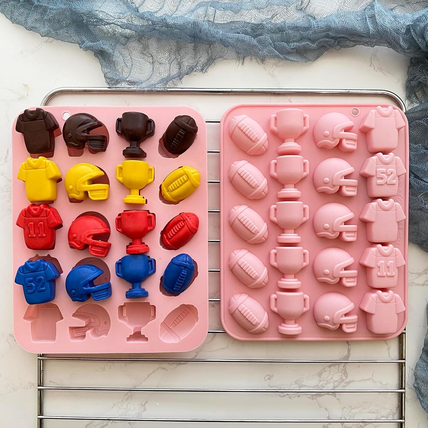 Molde de Chocolate de Fútbol 2PCS Silicona Rosa 20 Cavidades