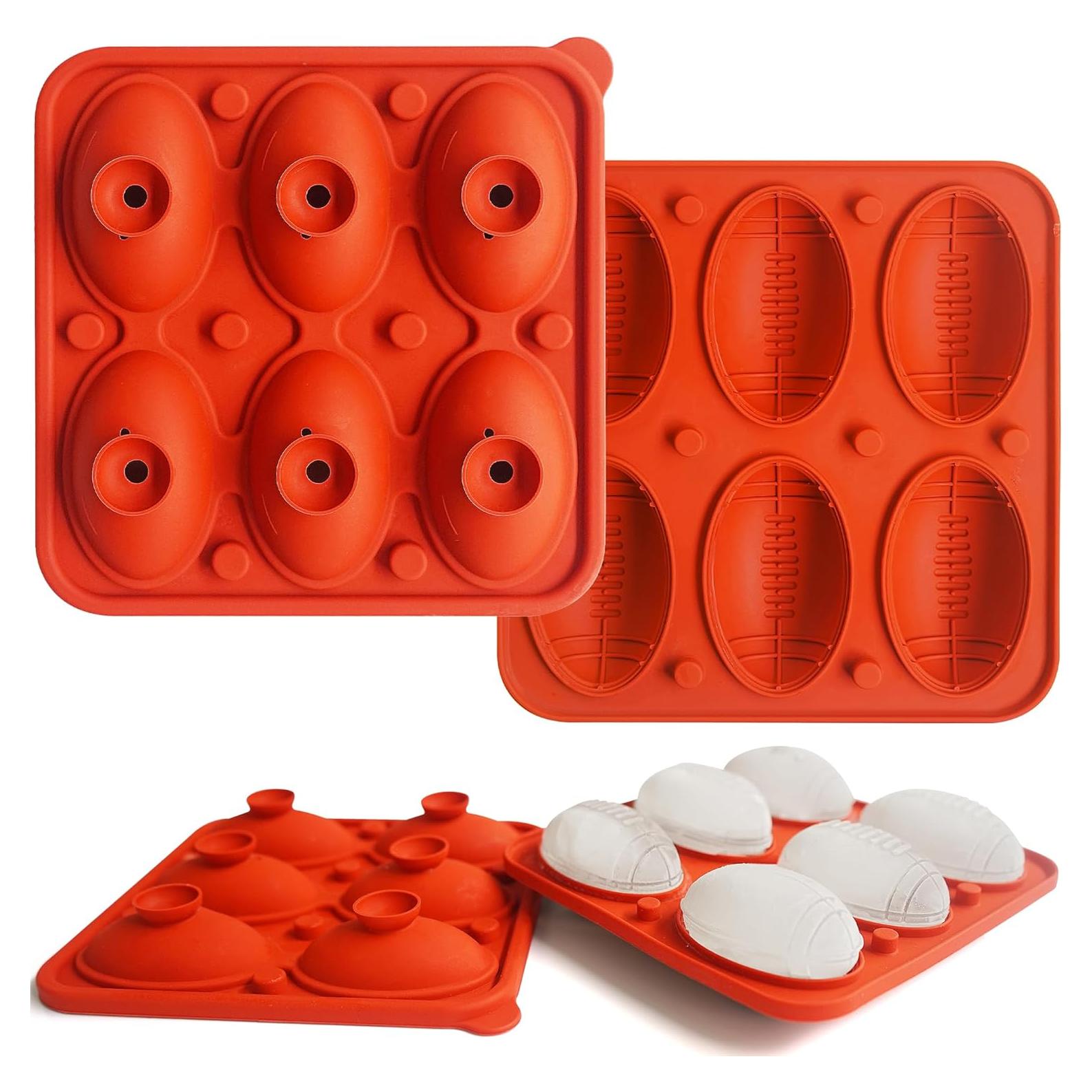 Molde de Hielo en Forma de Fútbol Wilewir 6 Cavidades 5.1cm