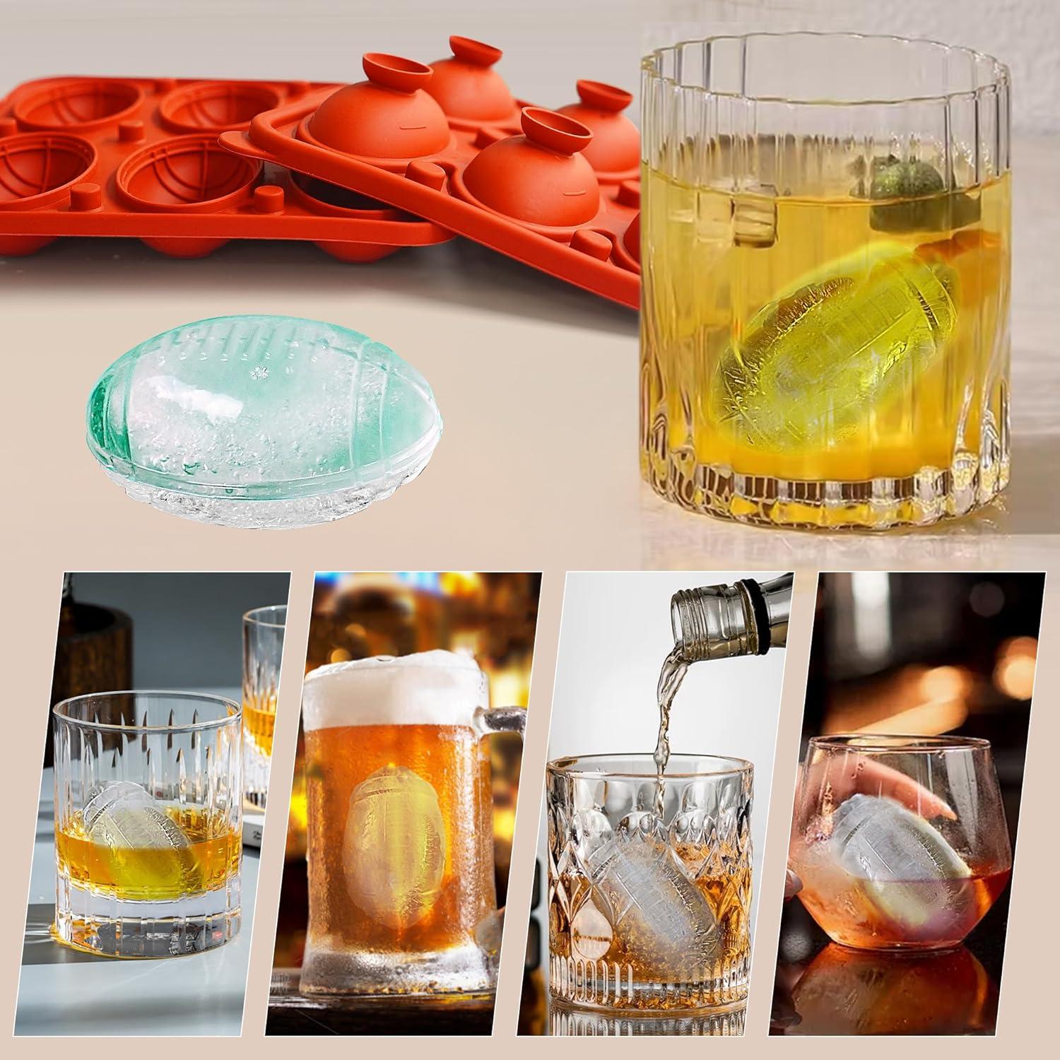 Molde de Hielo en Forma de Fútbol Wilewir 6 Cavidades 5.1cm