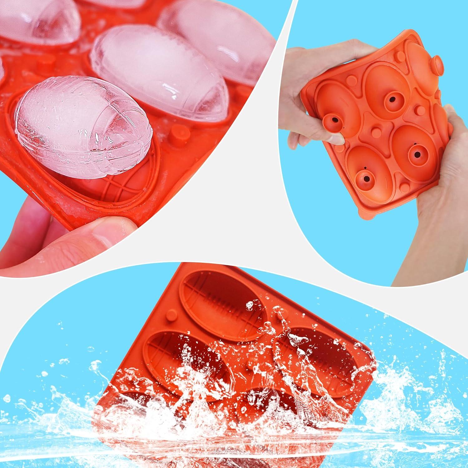 Molde de Hielo en Forma de Fútbol Wilewir 6 Cavidades 5.1cm