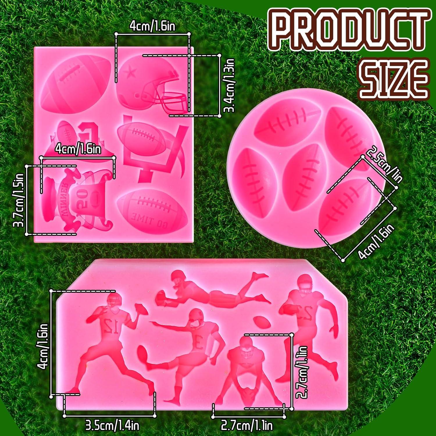 Molde de Fondant de Fútbol Whaline 3 Piezas Silicona Rosa