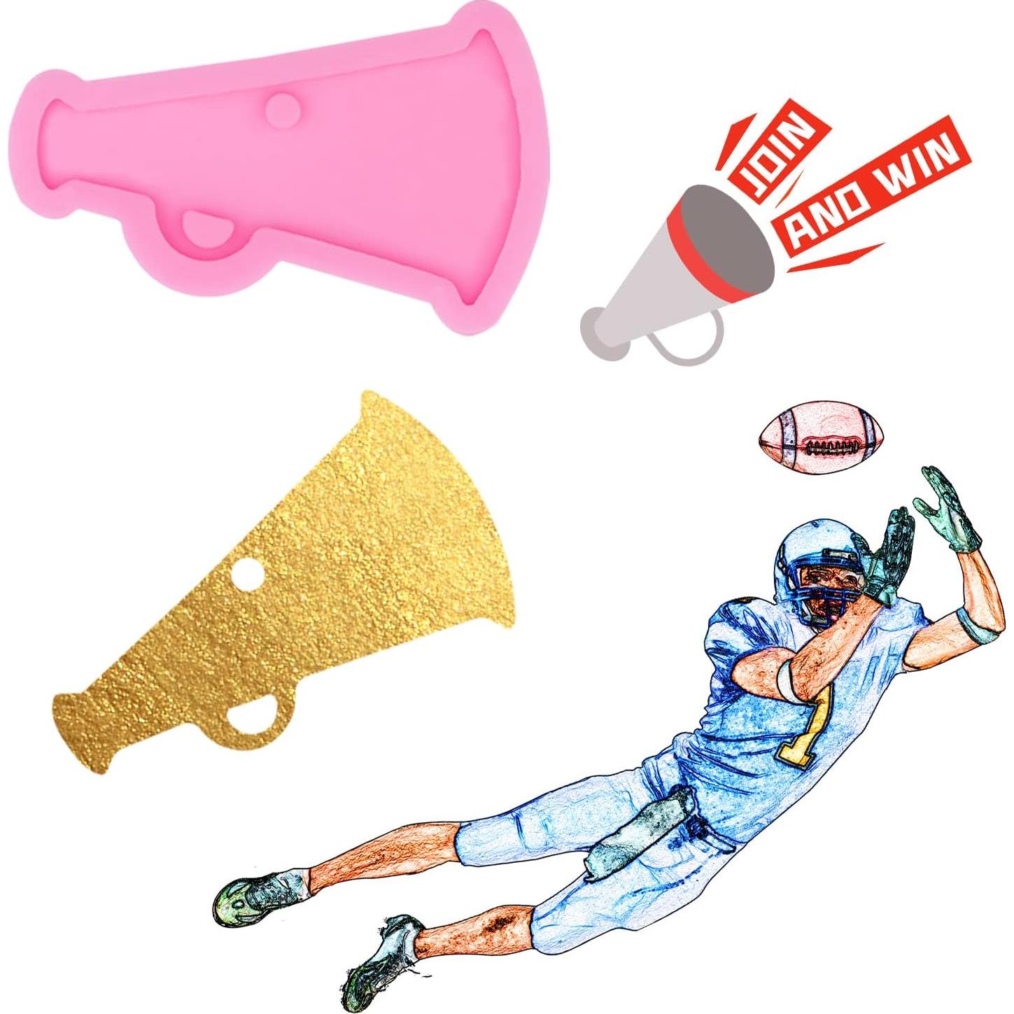 Kit de Moldes de Silicona para Llaveros de Fútbol y Rugby - 4 Pcs