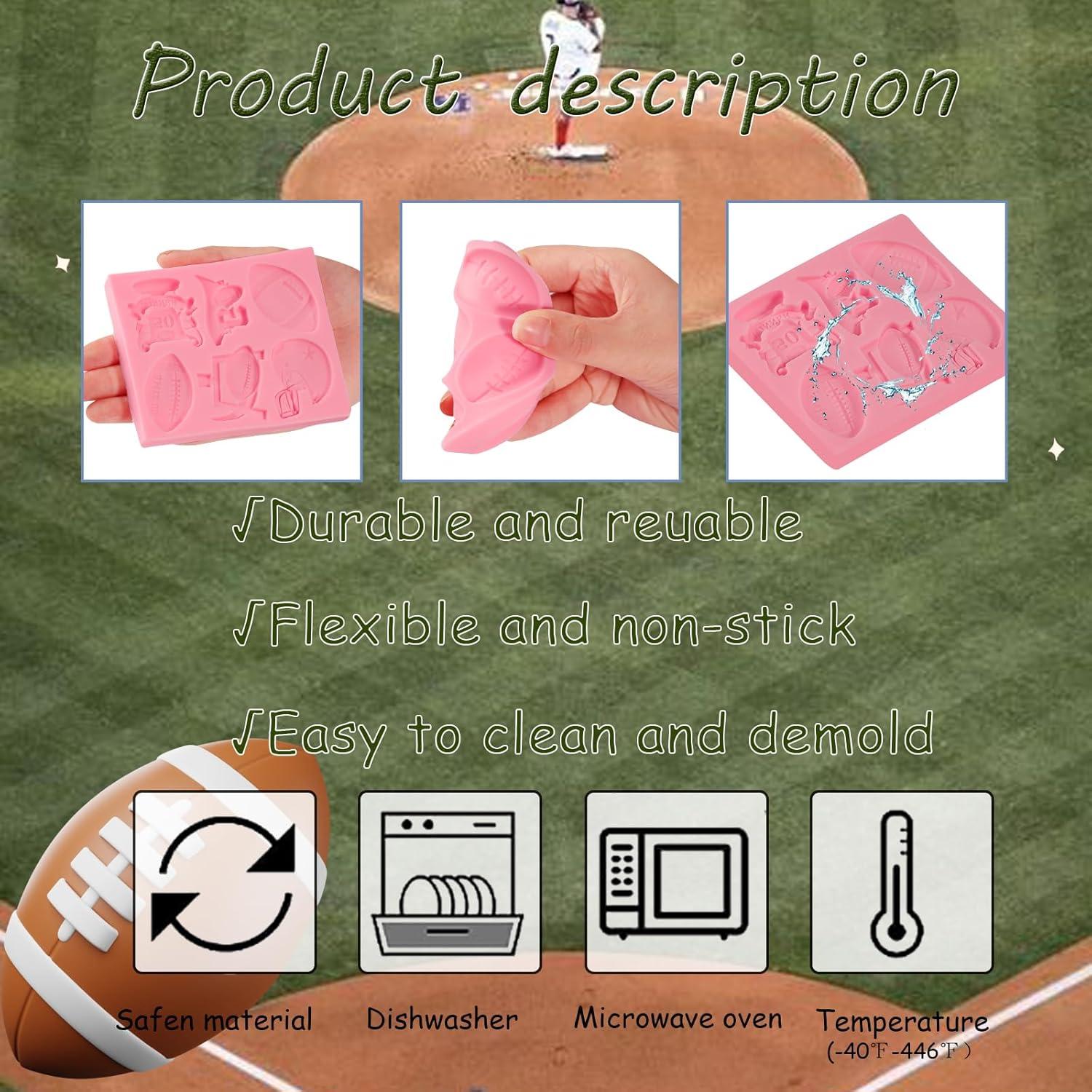 Molde de Fondant de Fútbol Americano ICNYEKl 3 Piezas Silicona