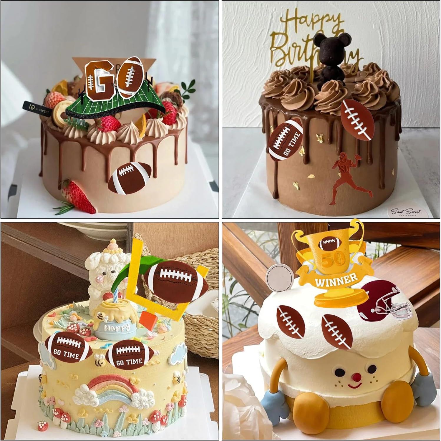 Molde de Fondant de Fútbol Americano ICNYEKl 3 Piezas Silicona