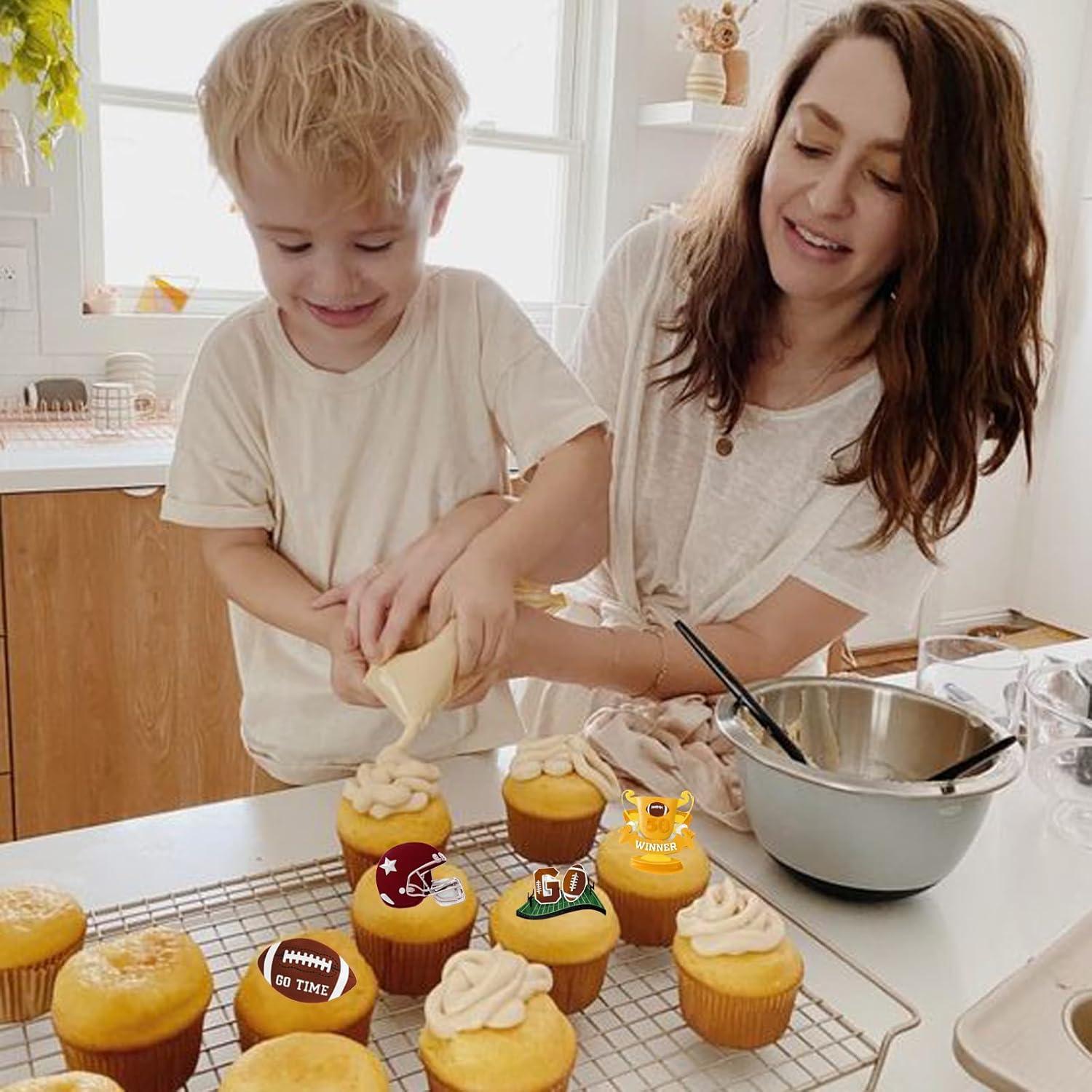 Molde de Fondant de Fútbol Americano ICNYEKl 3 Piezas Silicona