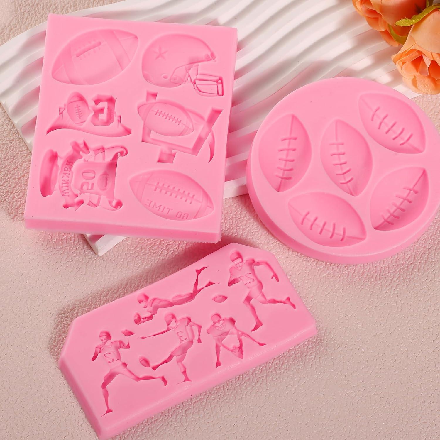 Molde de Fondant de Fútbol Americano ICNYEKl 3 Piezas Silicona