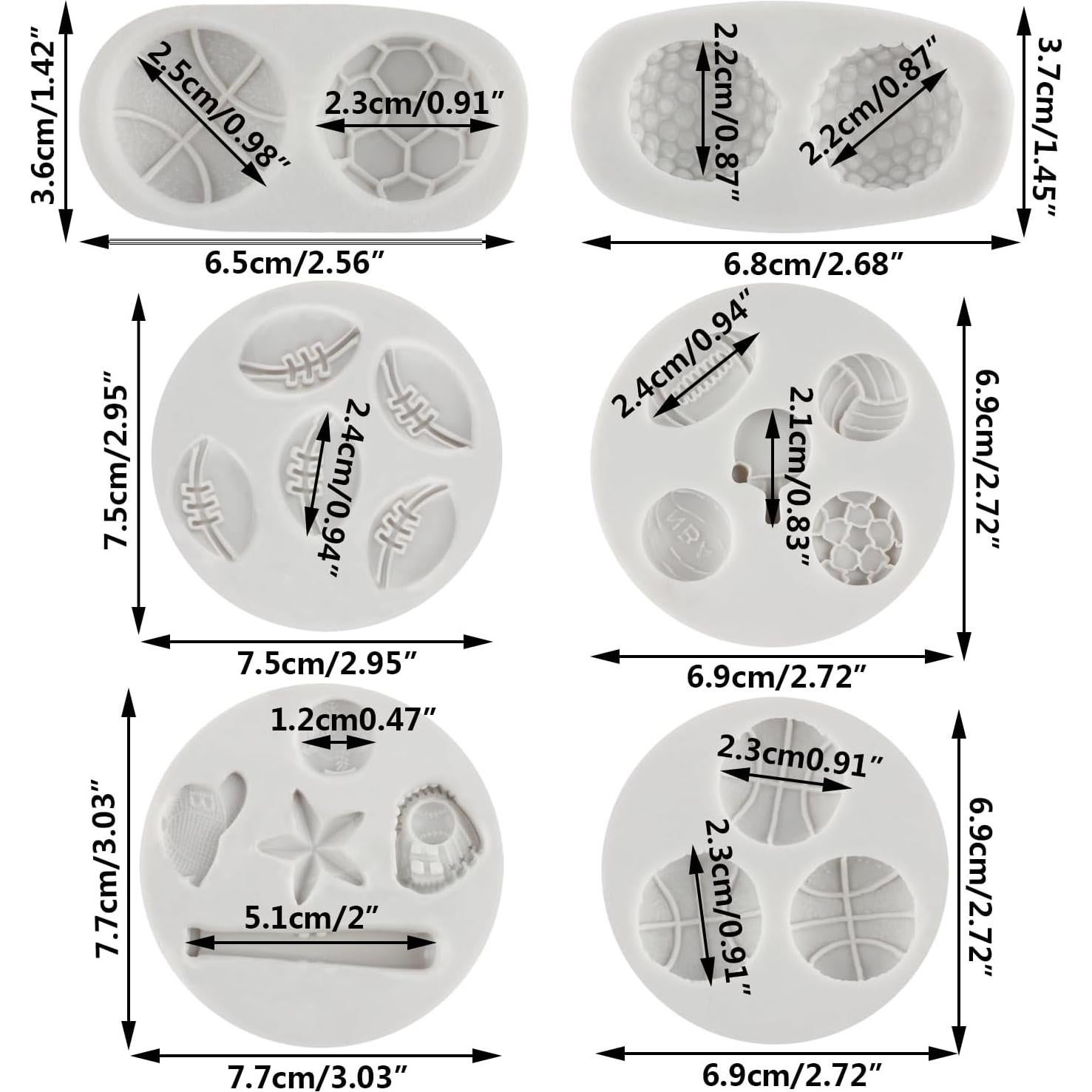 Moldes de Silicona para Pelotas Deportivas Sijiangmold - Set de 6
