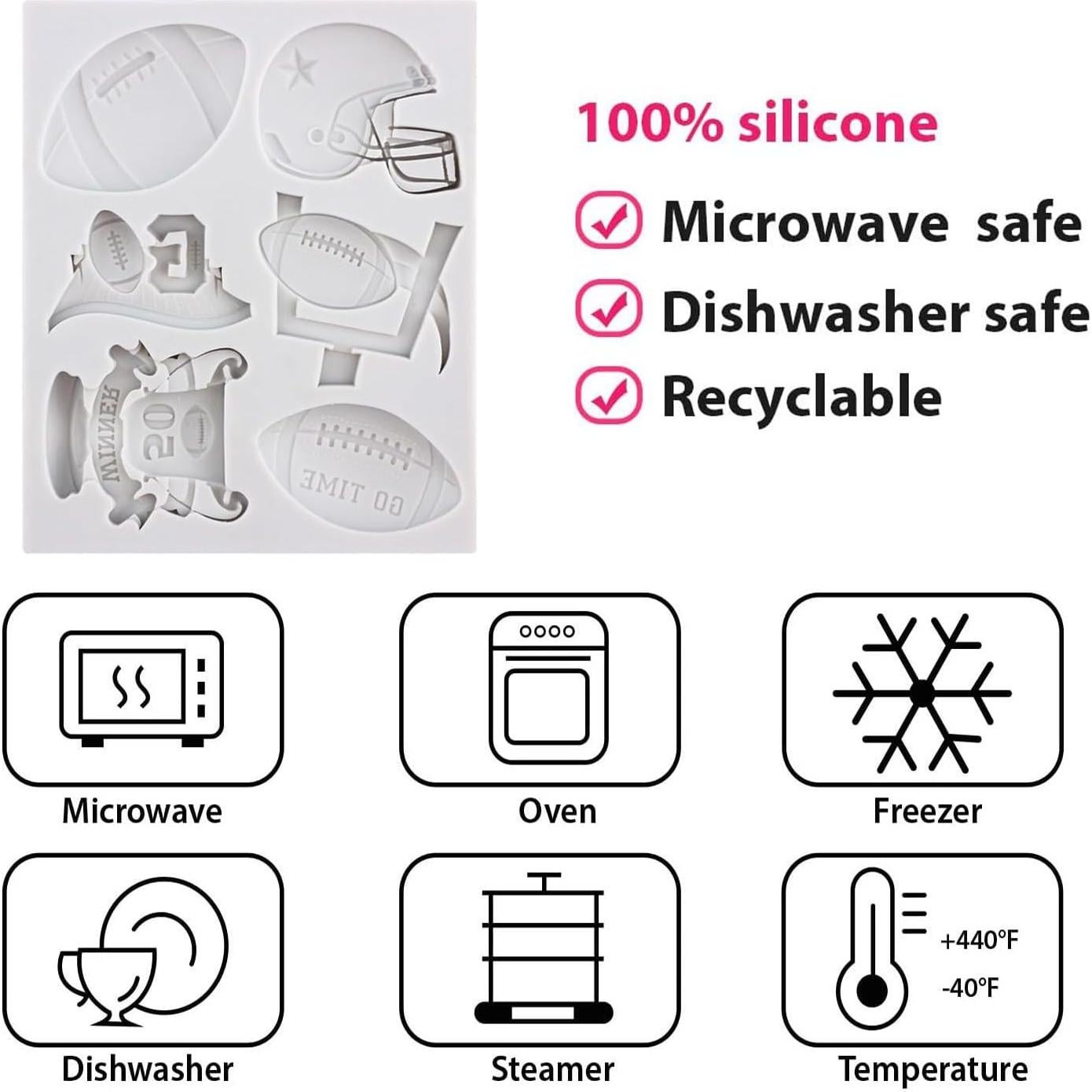 Set de 3 Moldes de Silicona FCKEMLDS para Fondant Deportivo