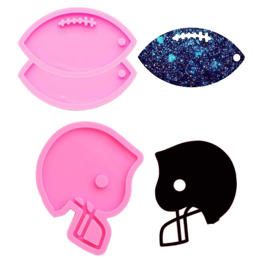 Molde de Silicona 3 PCS Casco de Fútbol Rugby Seedomes