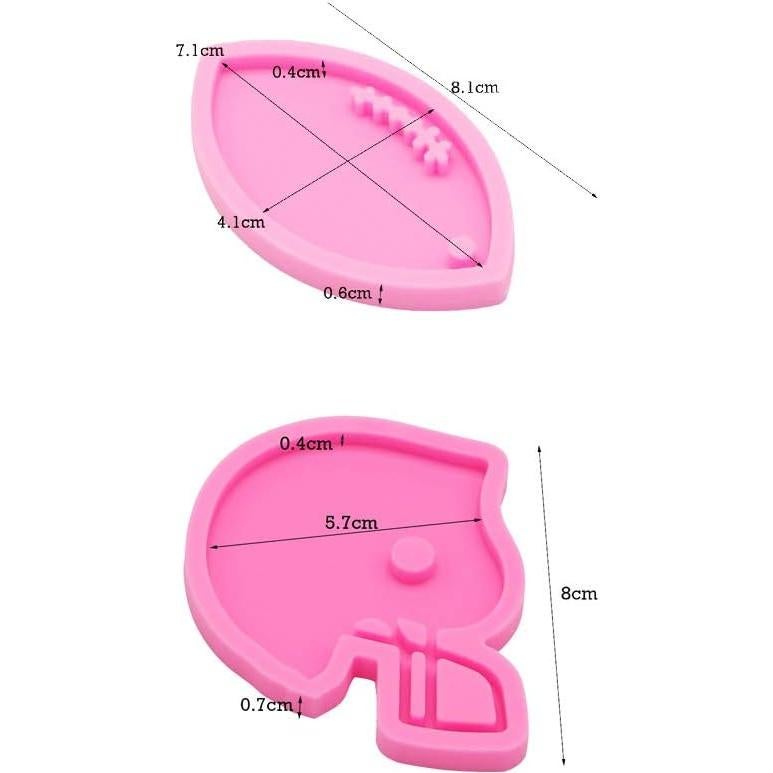 Molde de Silicona 3 PCS Casco de Fútbol Rugby Seedomes