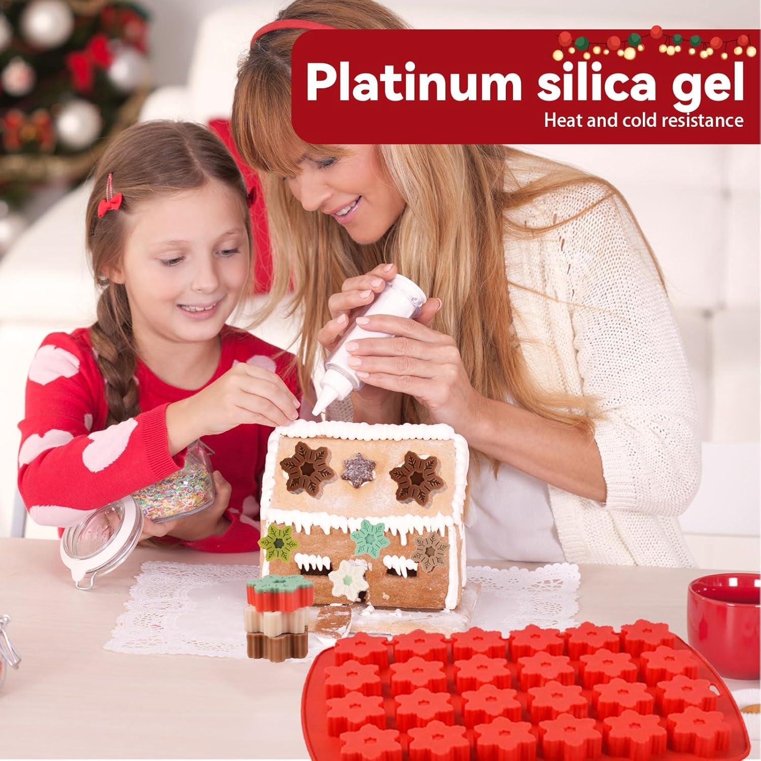 Molde de Silicona Copo de Nieve OMDBAGD 24 Cavidades Rojo