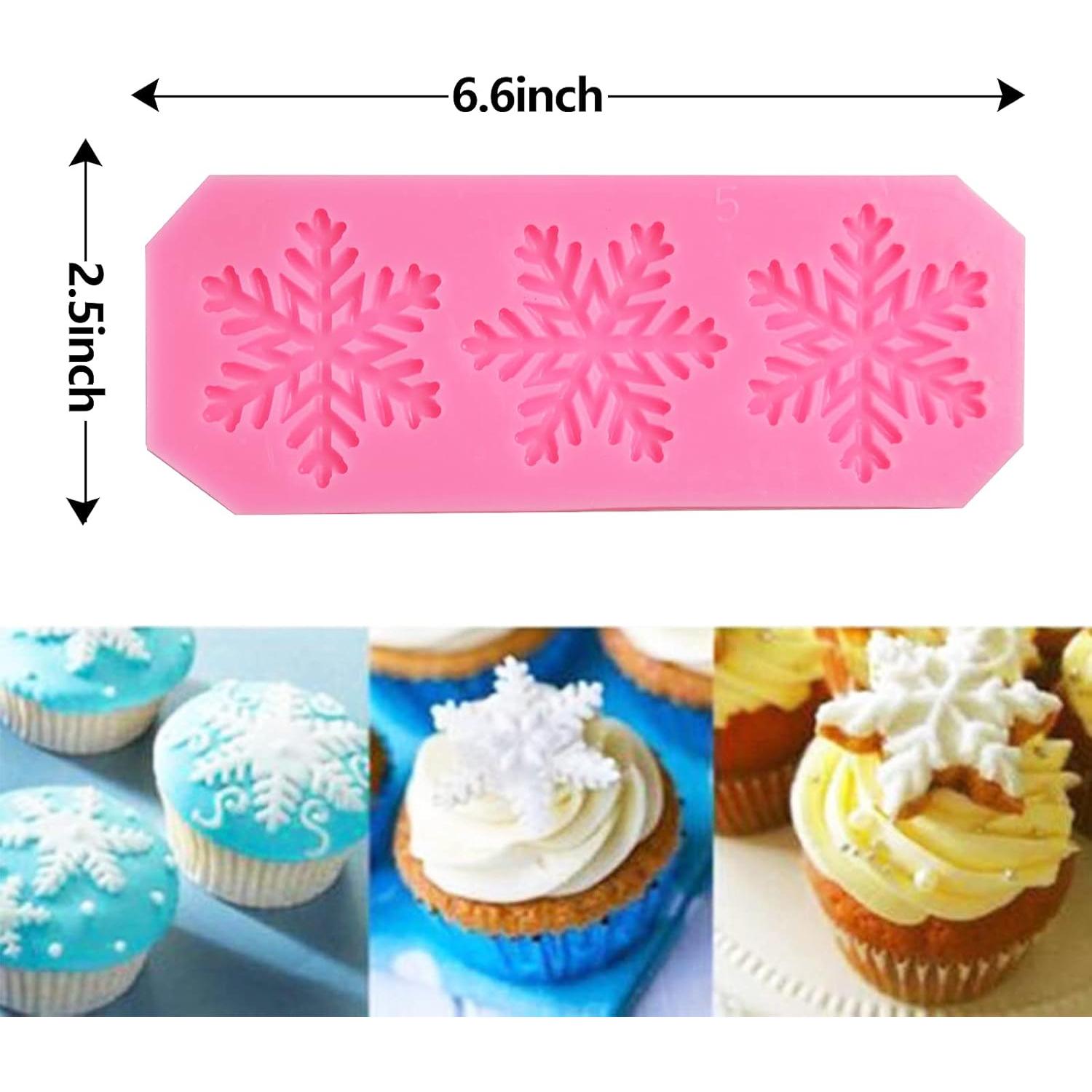 Moldes de Silicona para Pasteles Copos de Nieve Rainmae 6 Pcs