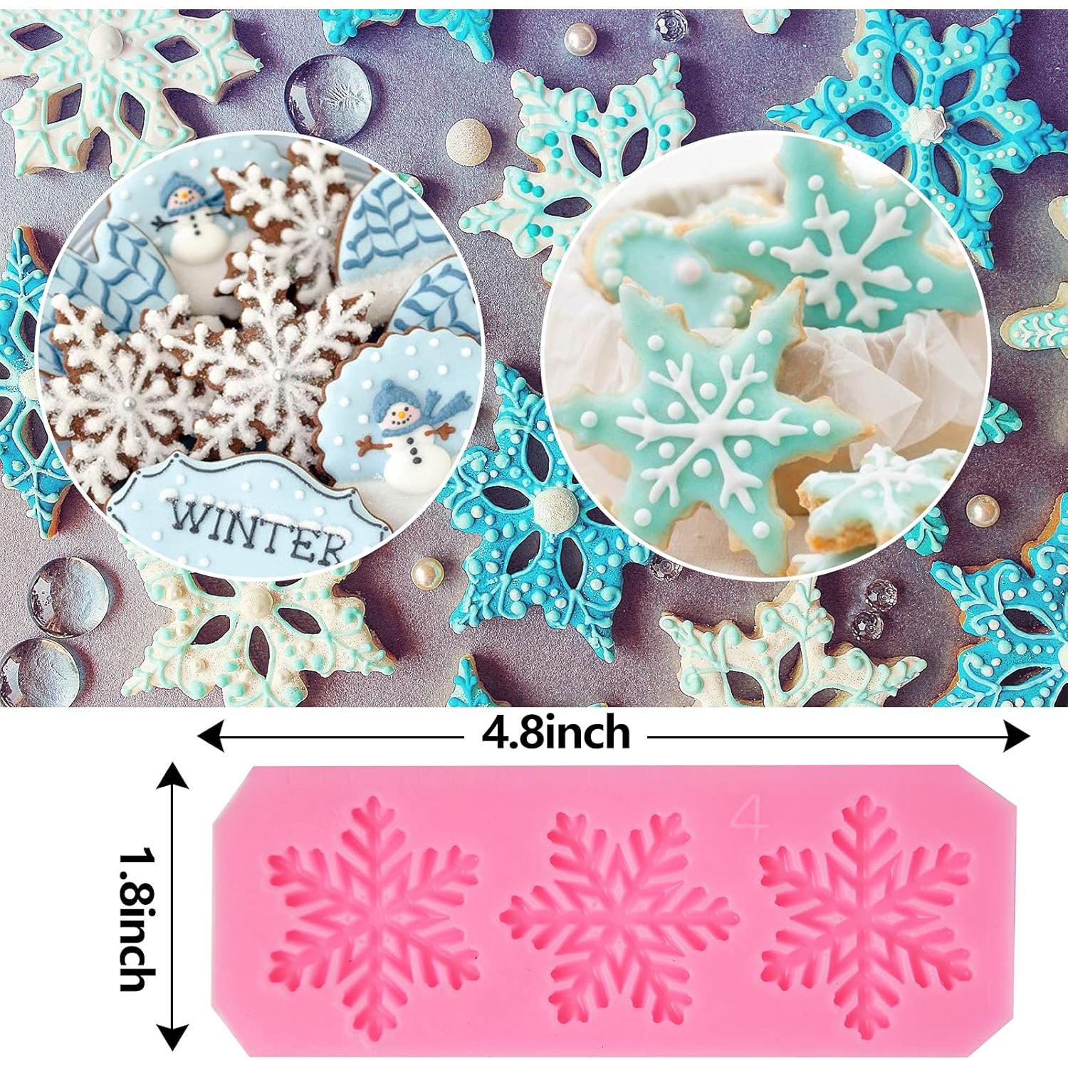 Moldes de Silicona para Pasteles Copos de Nieve Rainmae 6 Pcs