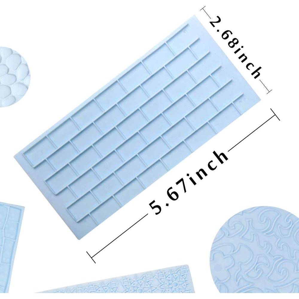Moldes de Fondant JOERSH 6 Piezas Textura Madera Ladrillo