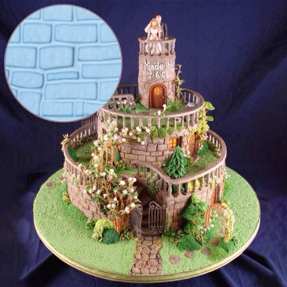 Moldes de Fondant JOERSH 6 Piezas Textura Madera Ladrillo