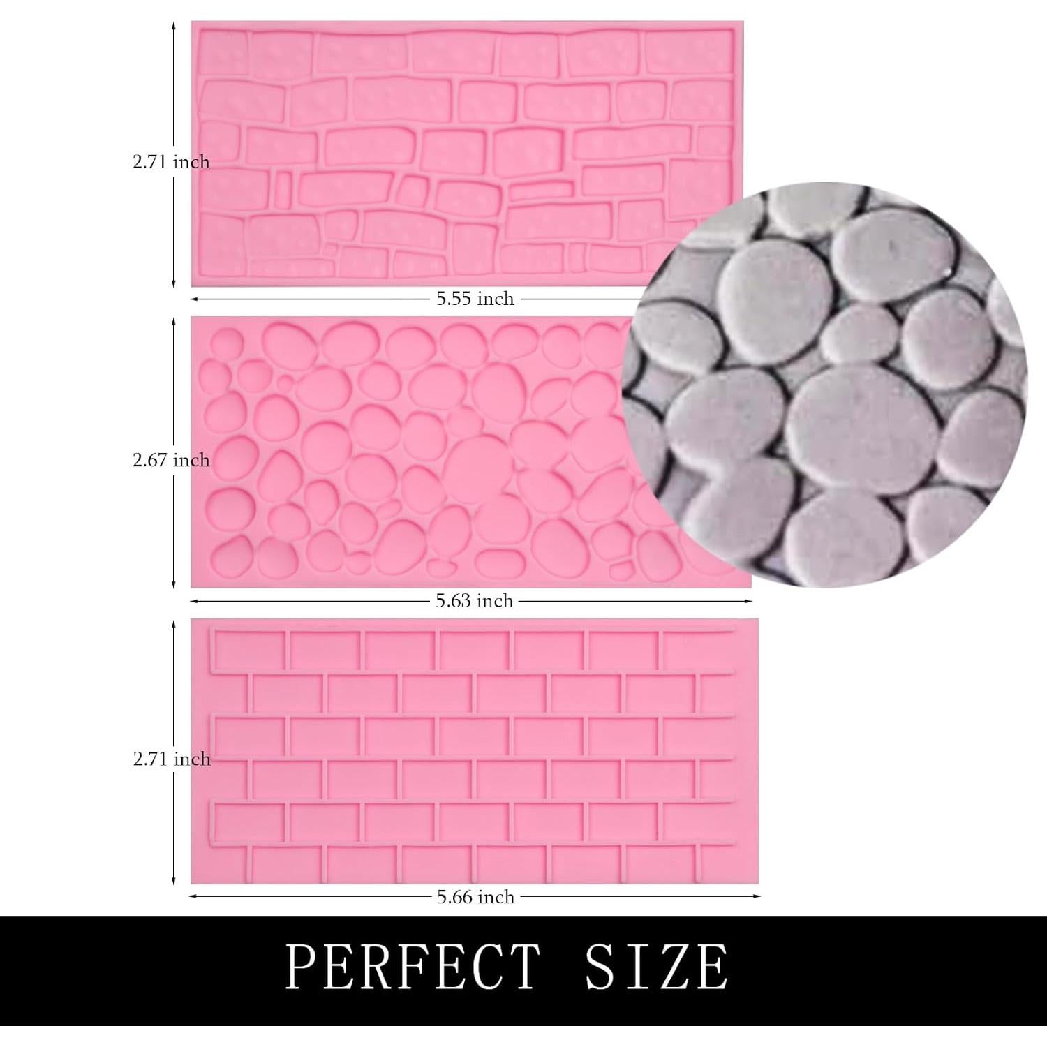 Moldes de Silicona para Chocolate Muyulin - 3 Piezas Texturizadas