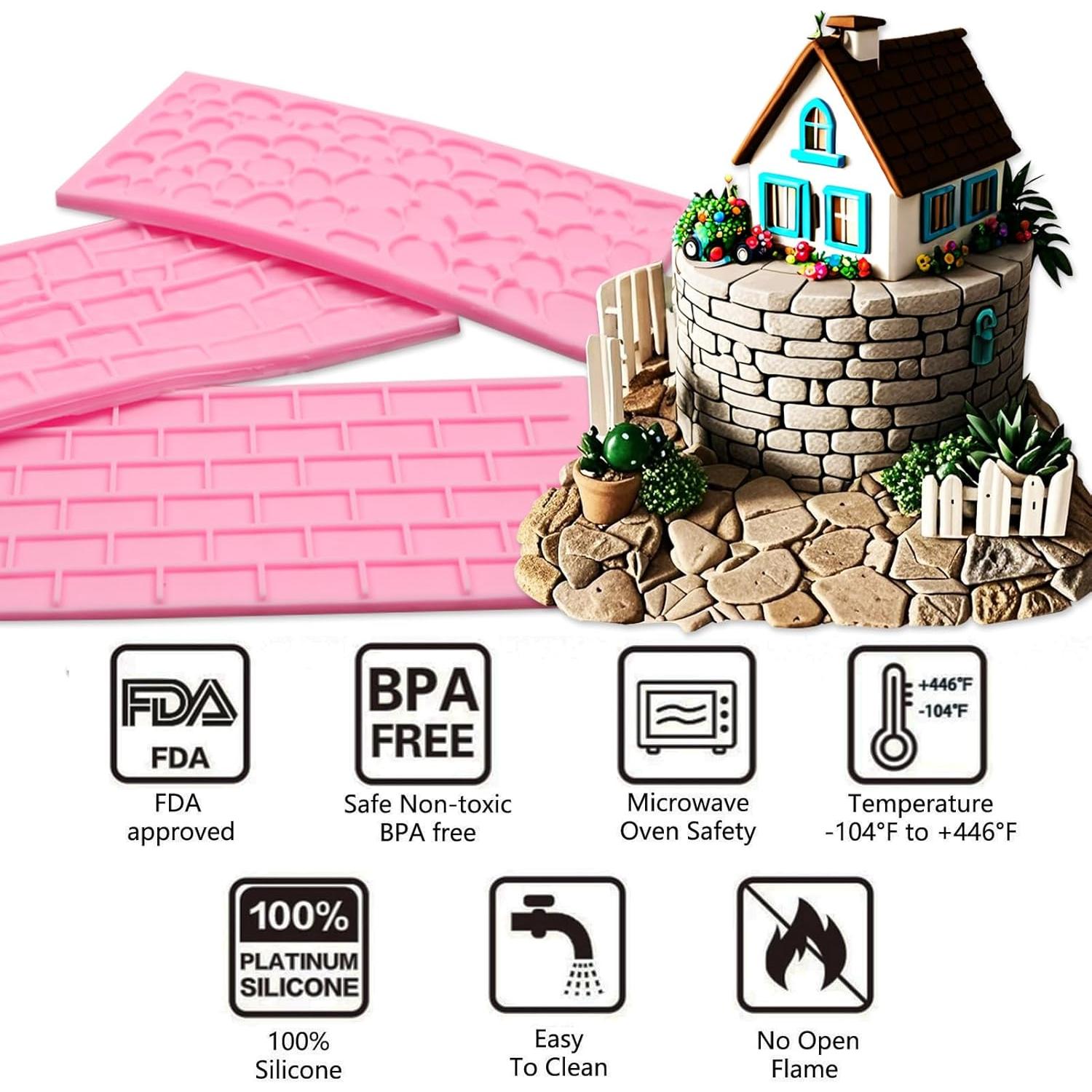 Moldes de Silicona para Chocolate Muyulin - 3 Piezas Texturizadas