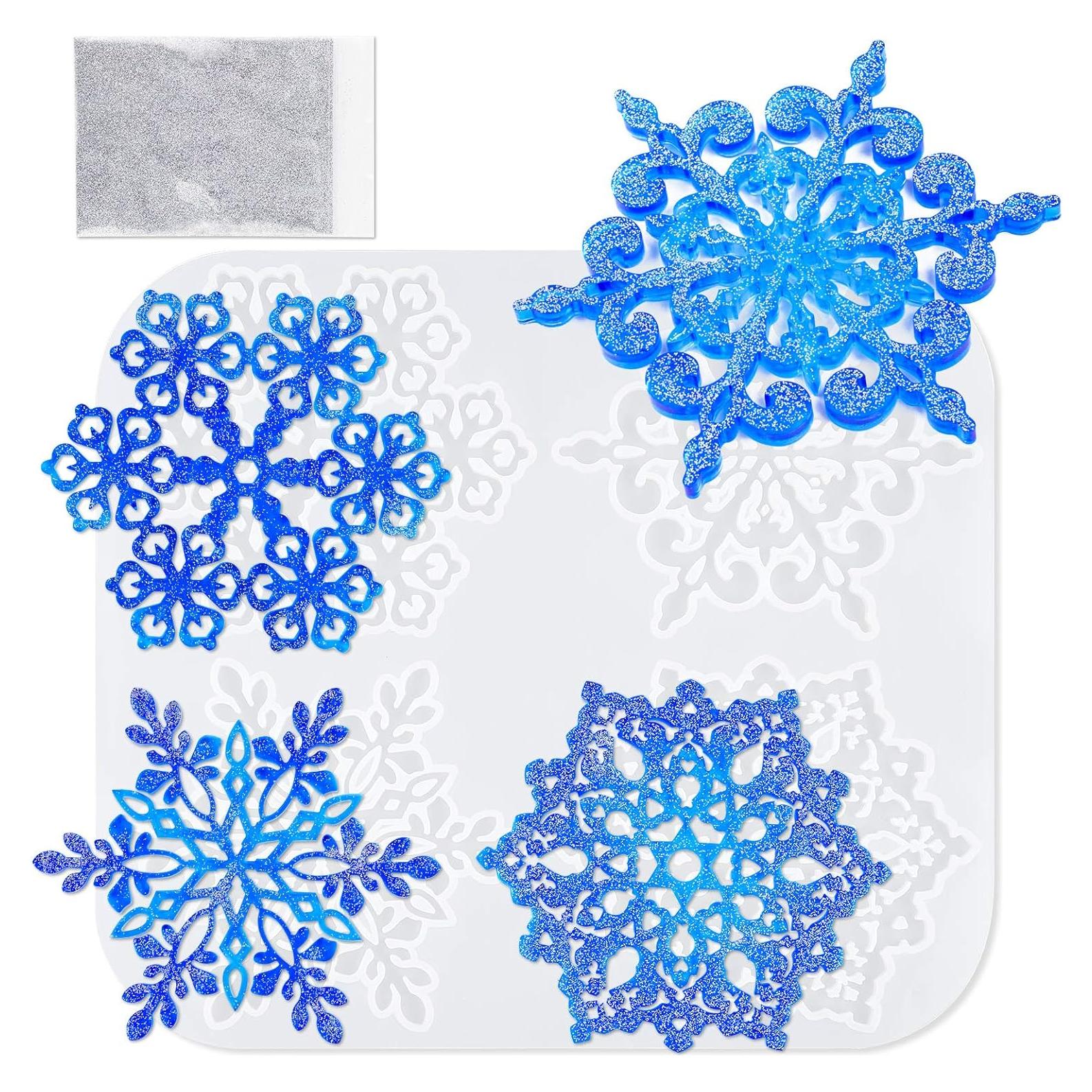 Moldes de Silicona NiArt 4PCS Copo de Nieve 10.6 cm