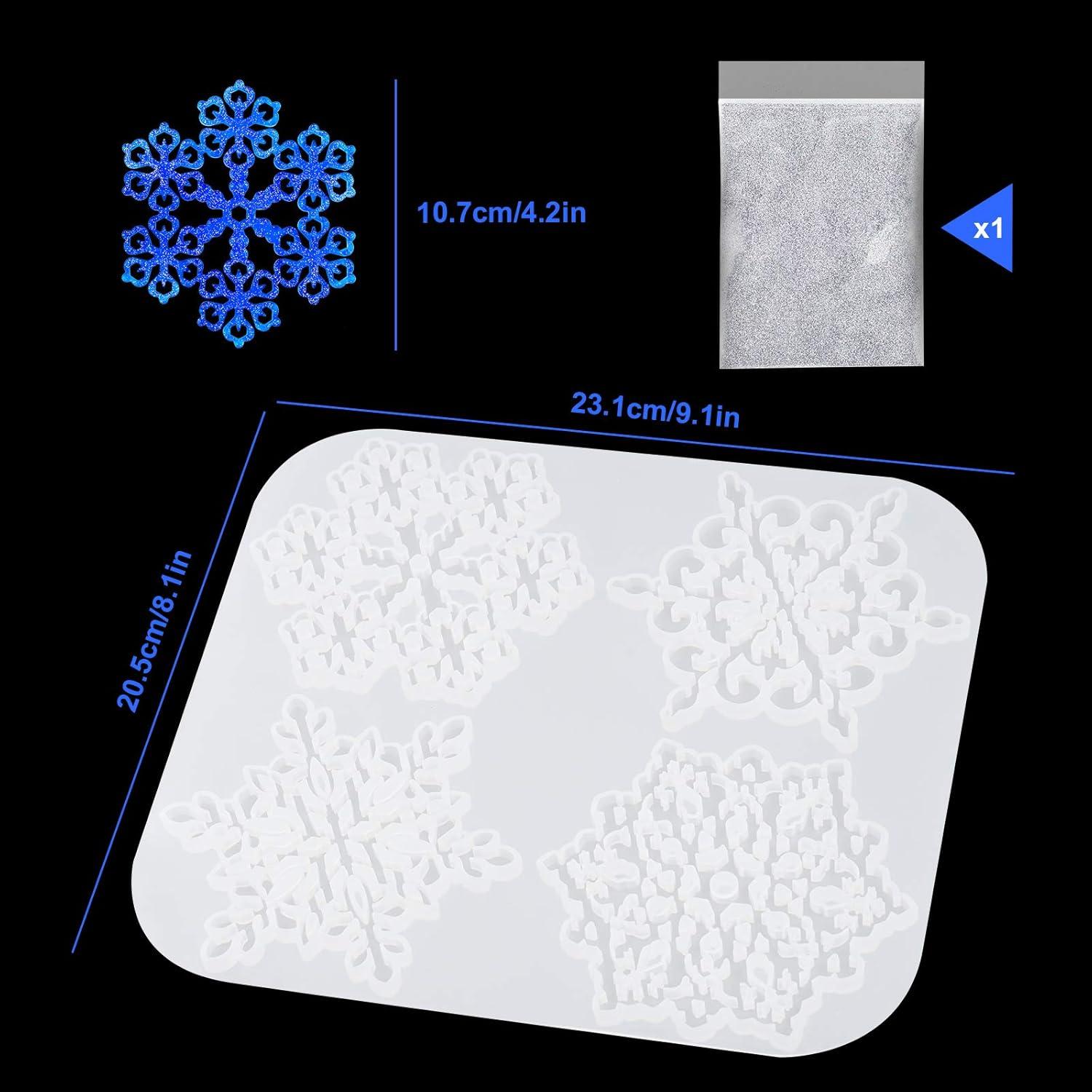 Moldes de Silicona NiArt 4PCS Copo de Nieve 10.6 cm