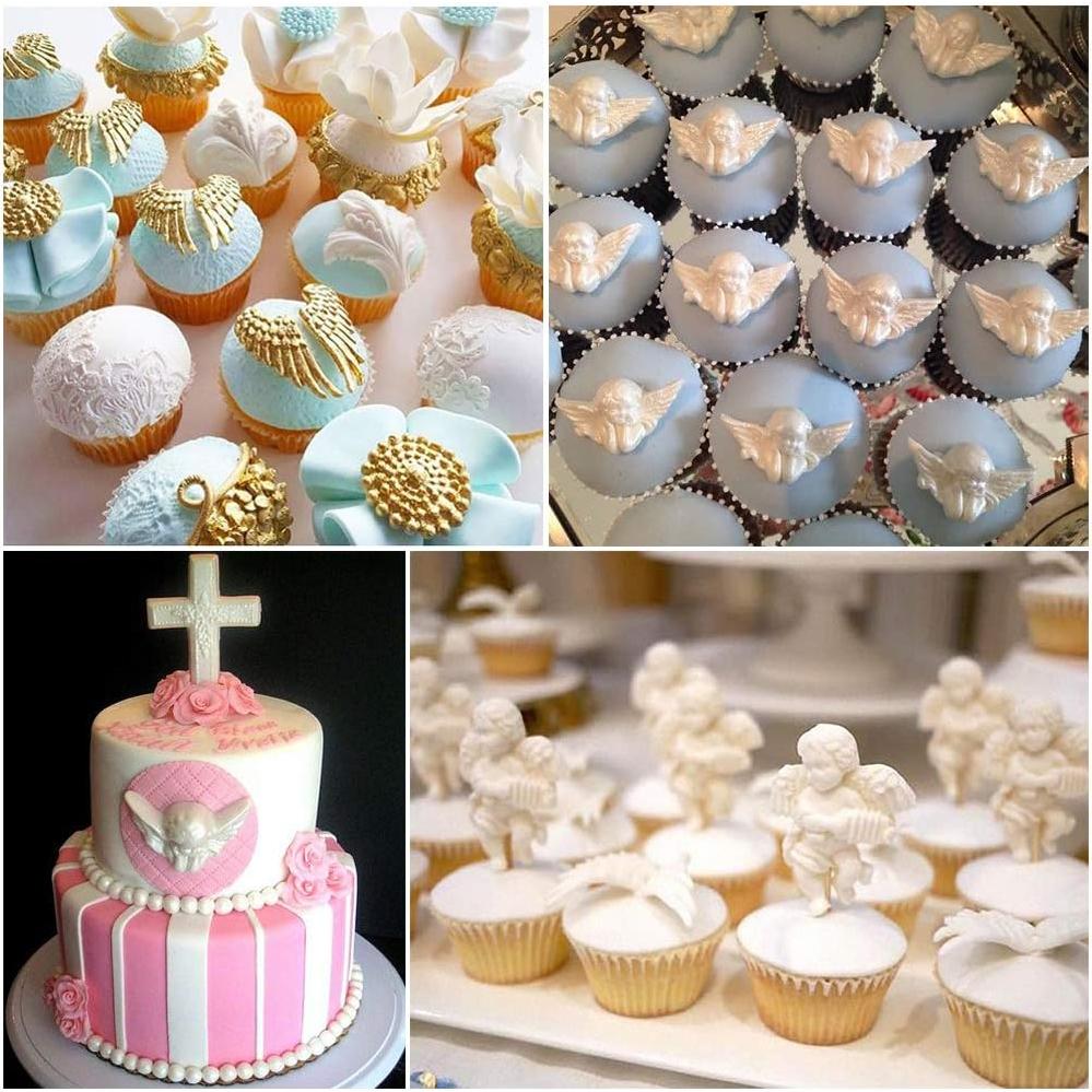 Set de 3 Moldes de Silicona HiParty Mini Ángel Bebé Rosa