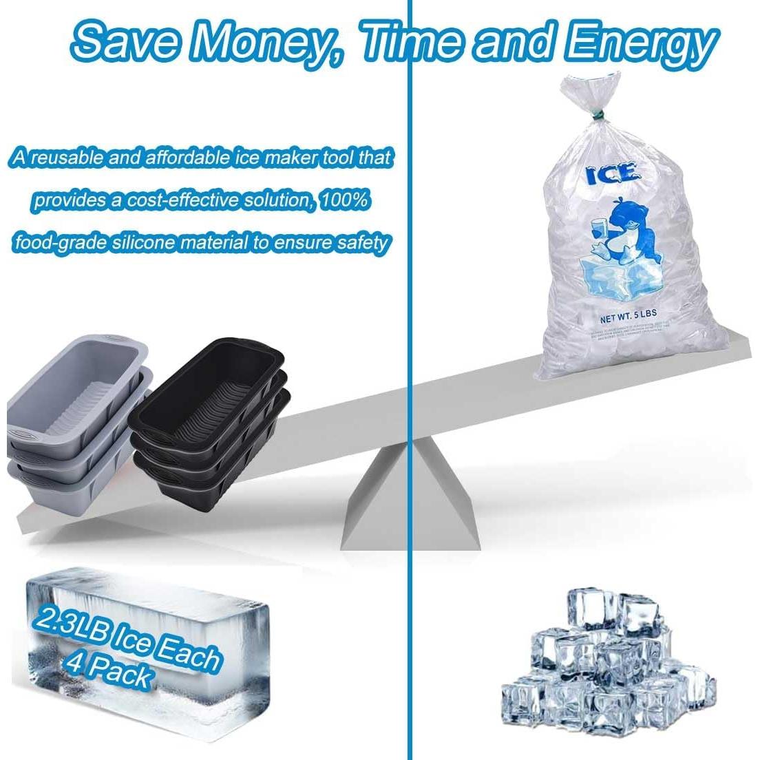 Molde de Hielo Grande DredQcco 6 Piezas Silicona 25.4x12.7cm