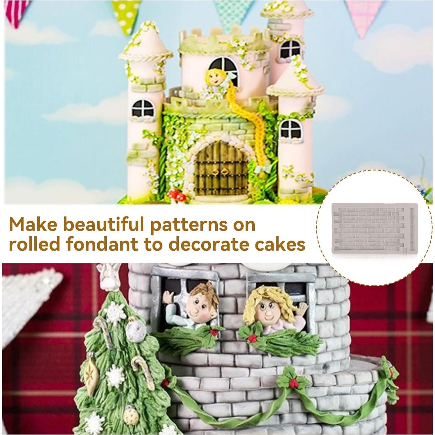 Molde de Silicona para Fondant Cyrank Pared de Ladrillo 11.5x20cm