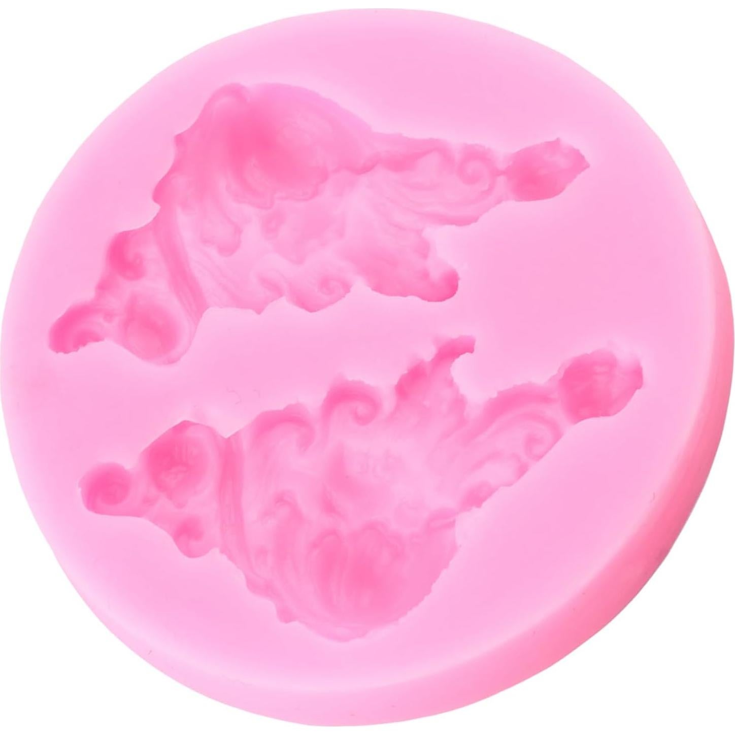 Baroque Fondant Molds Scroll Border Lace Silicone Molds Angel Candy Mold for Cake Decoration Cupcake Topper Chocolate Polymer Clay Gum Paste