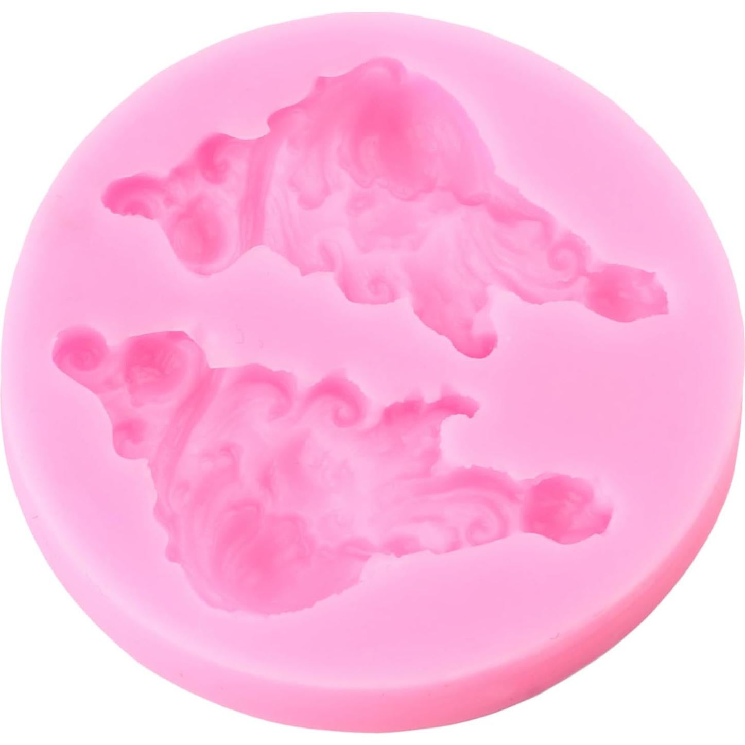 Baroque Fondant Molds Scroll Border Lace Silicone Molds Angel Candy Mold for Cake Decoration Cupcake Topper Chocolate Polymer Clay Gum Paste