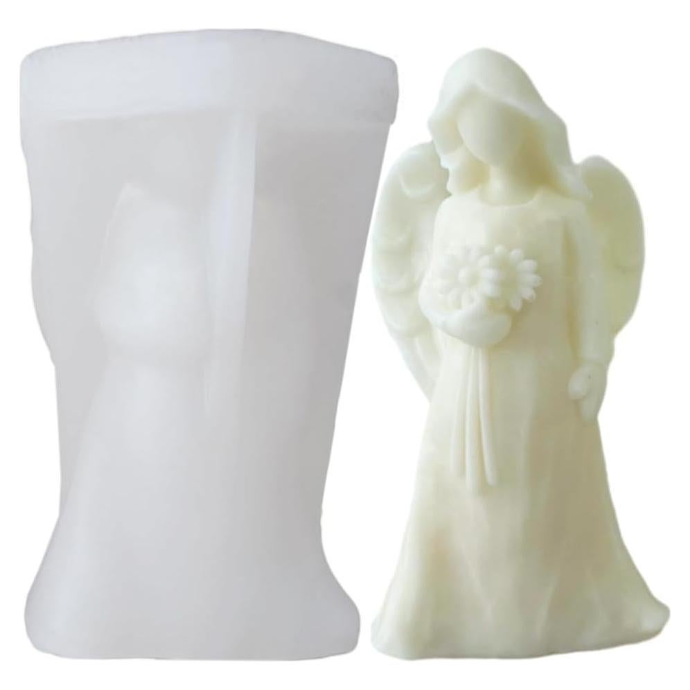 Molde de Vela de Ángel XMOX en Silicona 7.1x11.7cm DIY