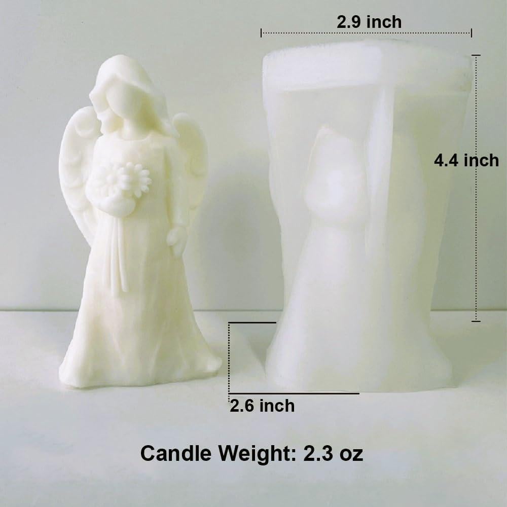 Molde de Vela de Ángel XMOX en Silicona 7.1x11.7cm DIY