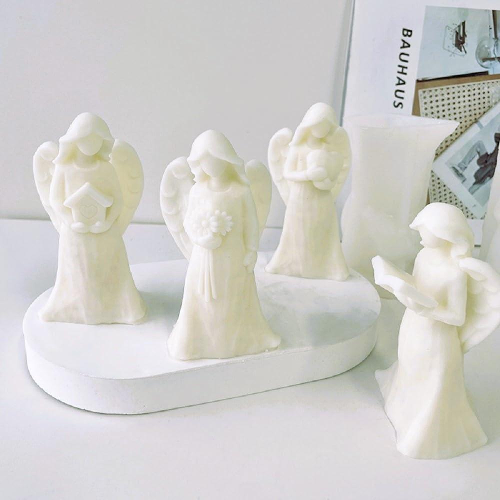 Molde de Vela de Ángel XMOX en Silicona 7.1x11.7cm DIY