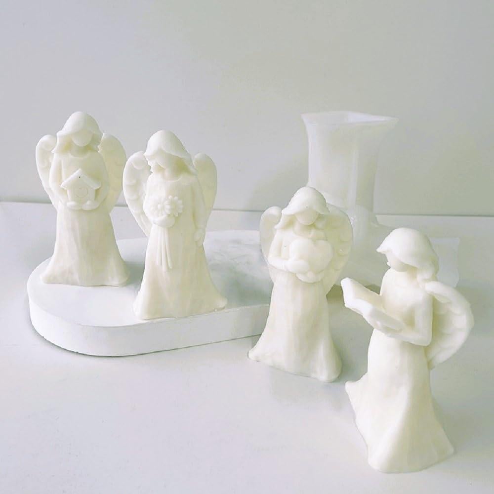 Molde de Vela de Ángel XMOX en Silicona 7.1x11.7cm DIY