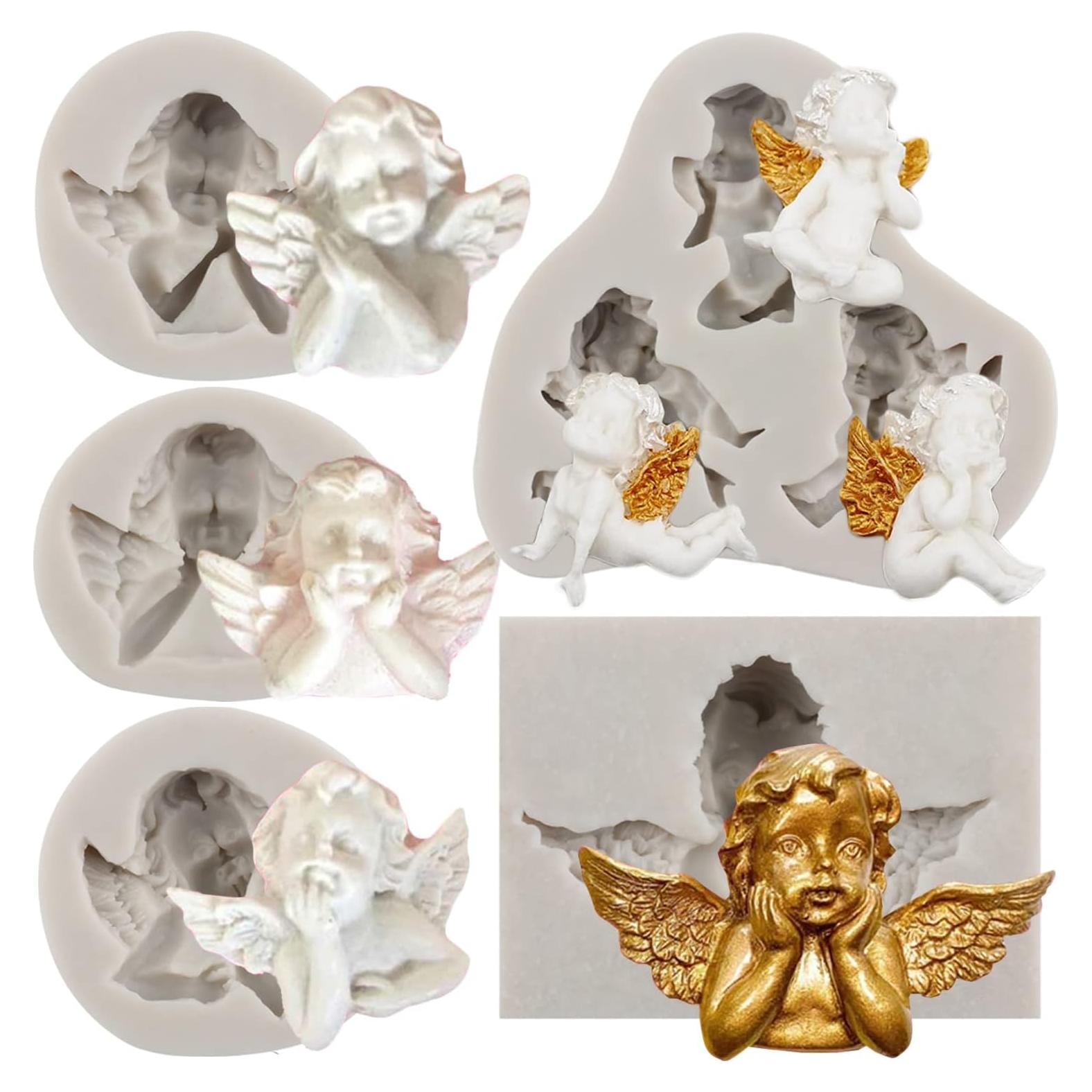 Molde de Silicona para Fondant Sijiangmold - 5 Piezas de Ángel