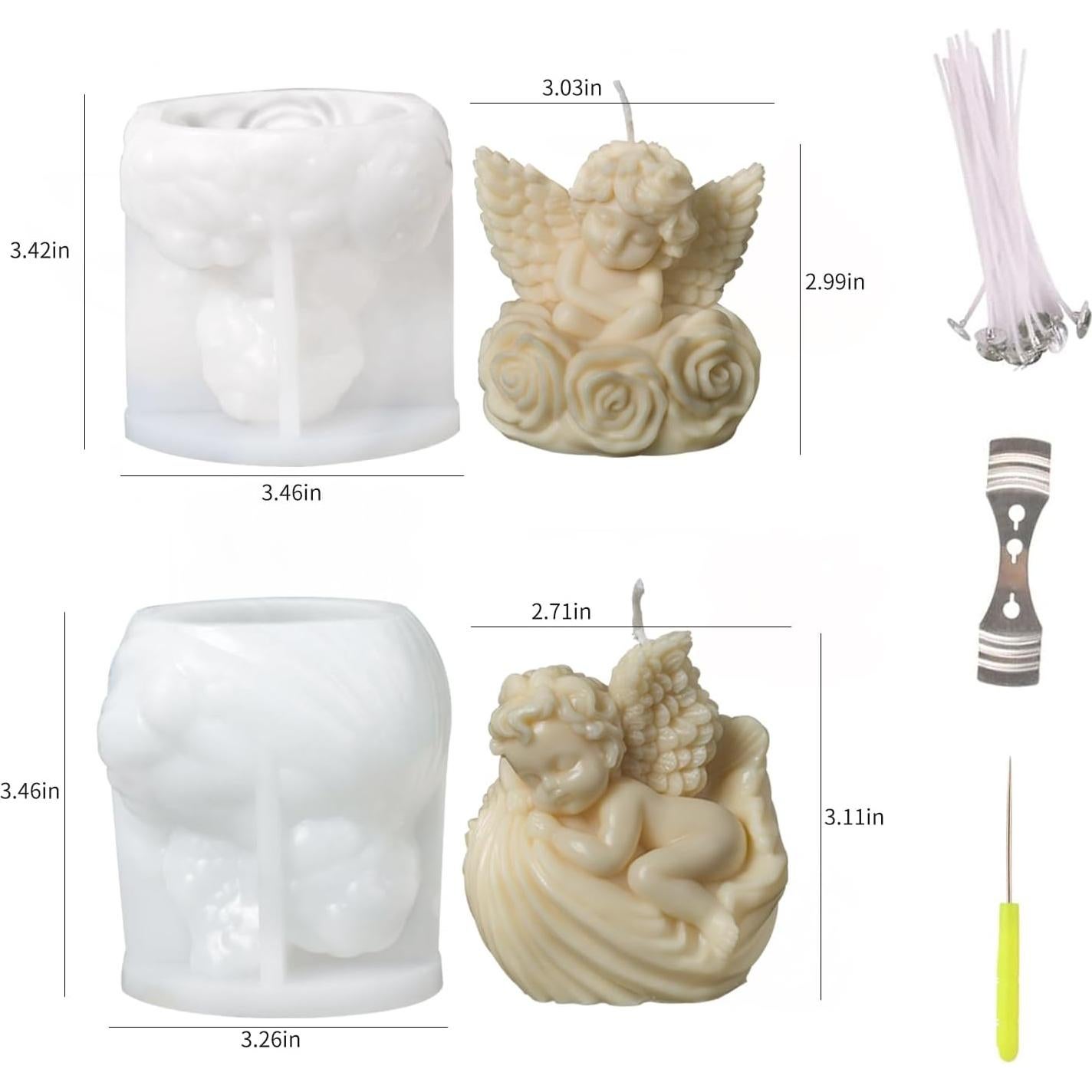 Molde de Silicona para Velas Angelicales HOMYCOCO 2 Piezas