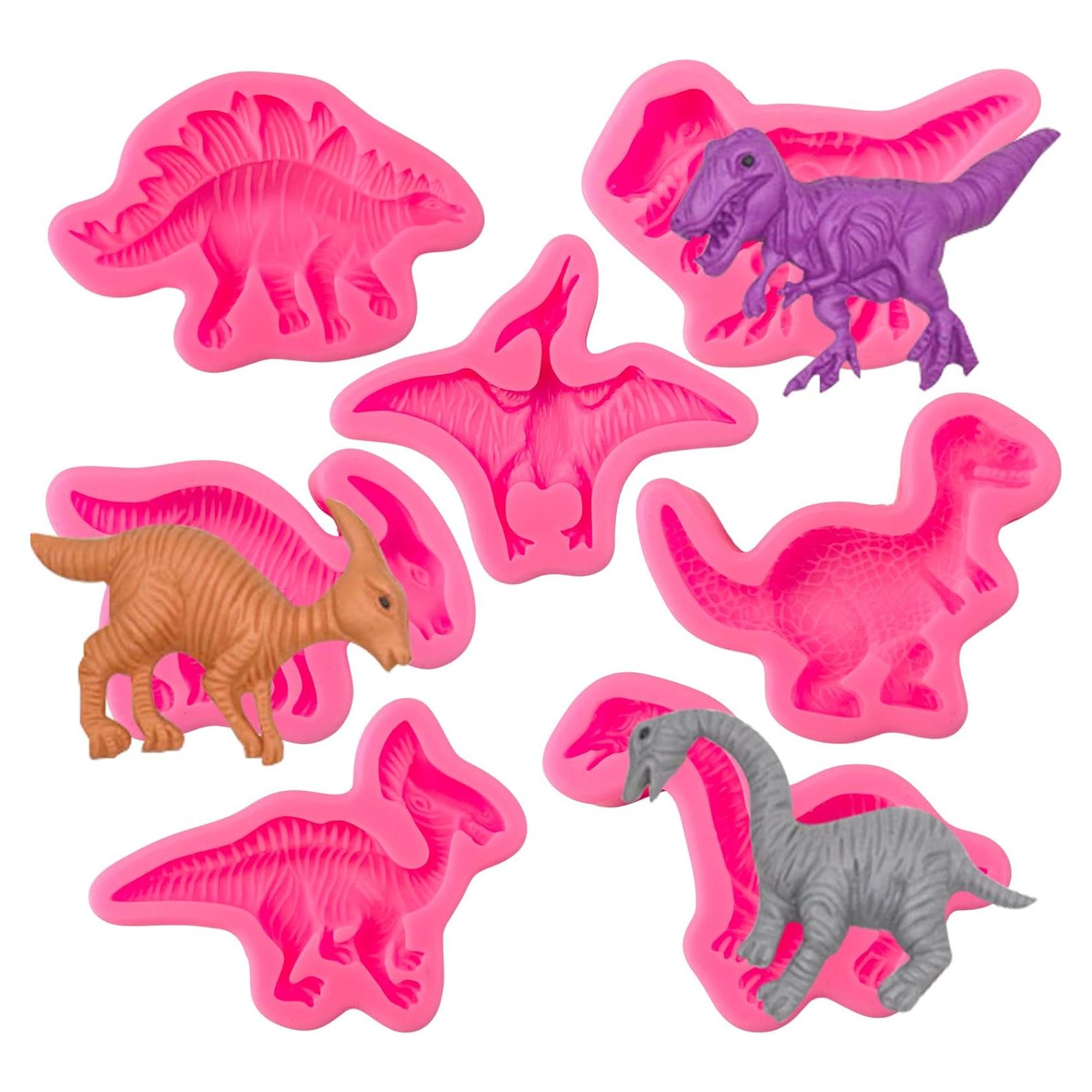 Moldes de Silicona de Dinosaurio Rainmae - 7 Piezas 3D