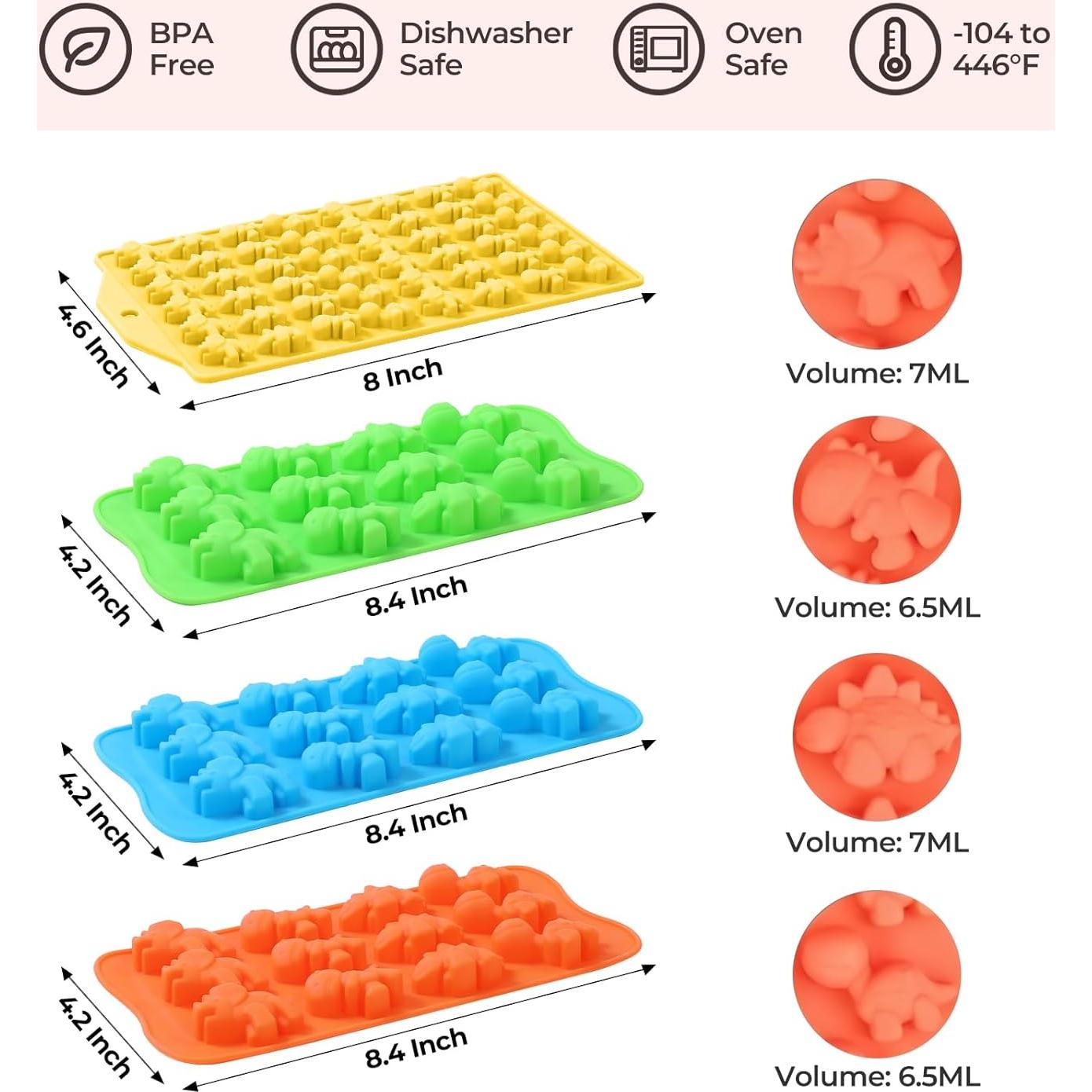 Moldes de Silicona para Caramelo Dinosaurio FUNBAKY - Set de 5