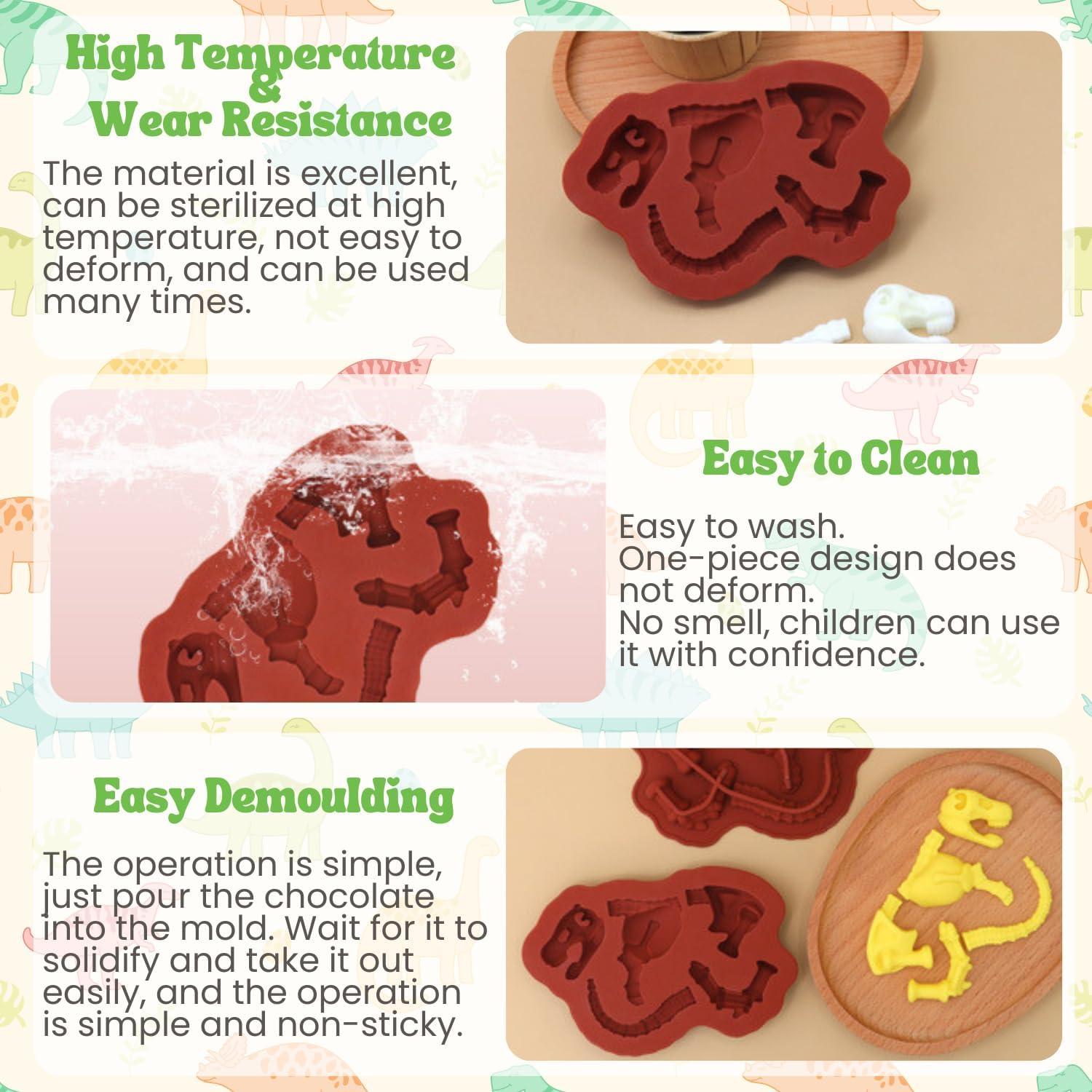 Molde de Chocolate de Dinosaurio Crethinkaty - Silicona Antiadherente