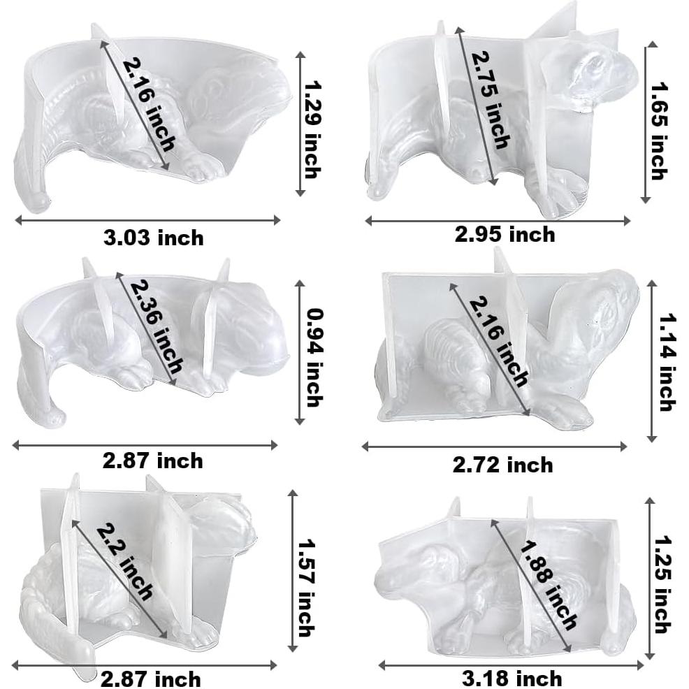 Molde de Silicona Dinosaurio 3D ResinWorld - 6 Piezas