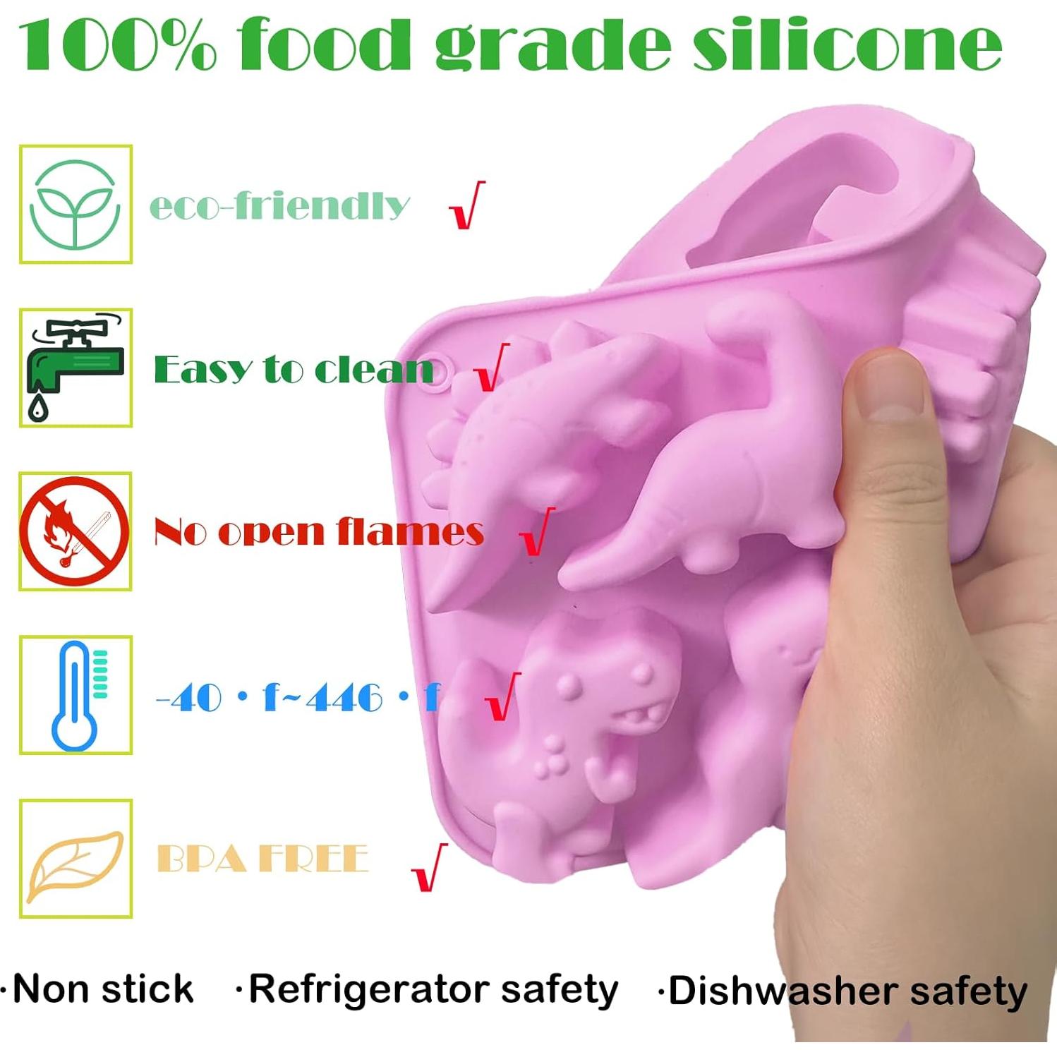 Juego de Moldes de Silicona de Dinosaurio Smidaben 2 Piezas