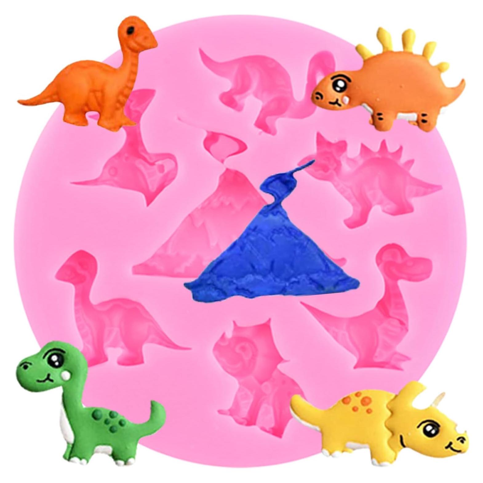 Dinosaur Silicone Fondant Molds For Sugar Cake Decorating Cupcake Chocolate Candy Topper Gum Paste Polymer Clay