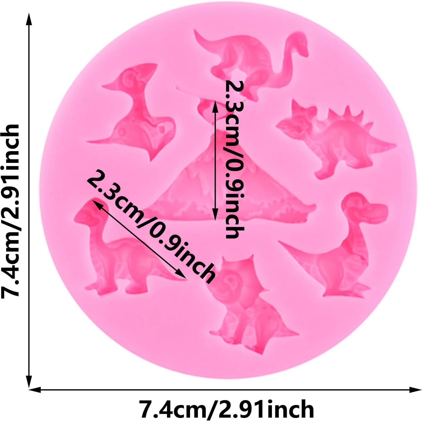 Dinosaur Silicone Fondant Molds For Sugar Cake Decorating Cupcake Chocolate Candy Topper Gum Paste Polymer Clay