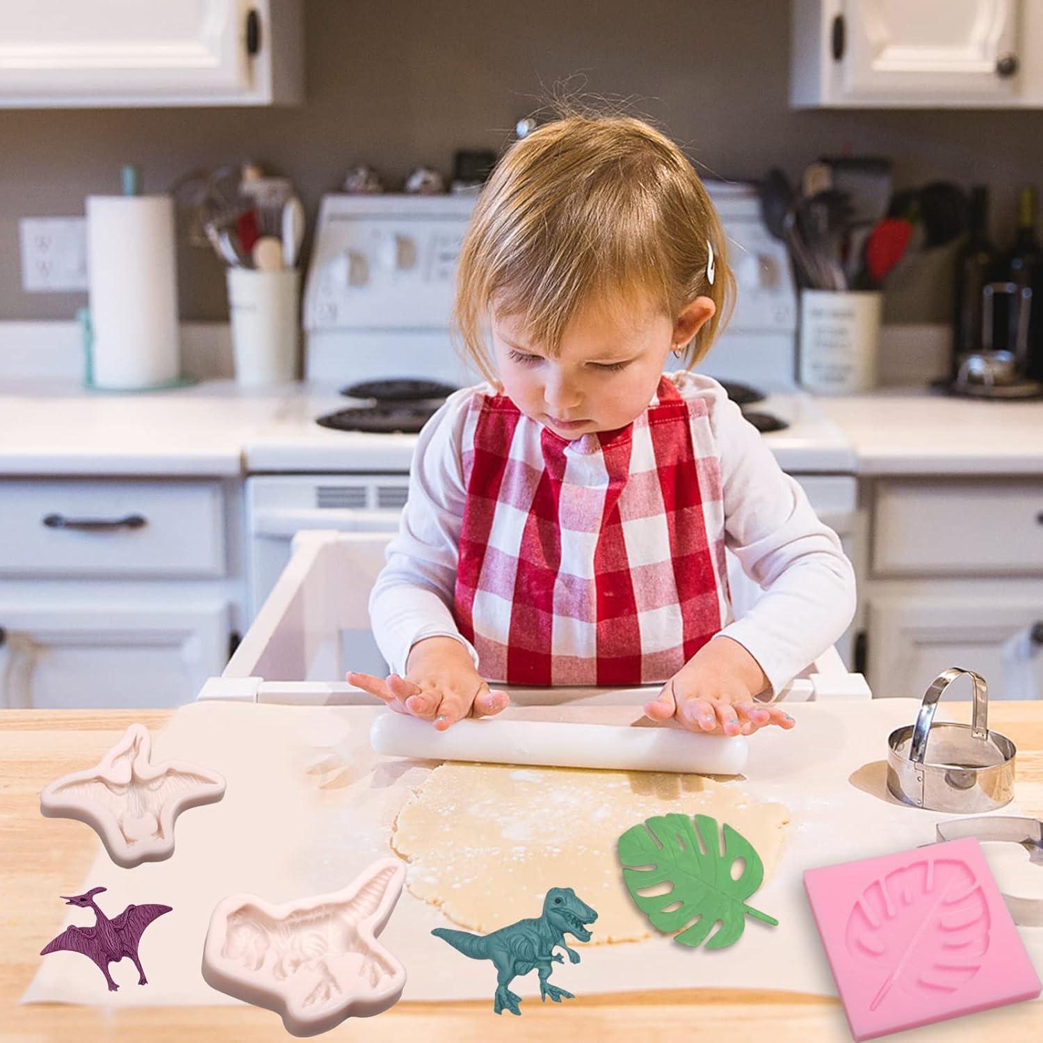 Moldes de Silicona para Fondant Dinosaurio 4 Pcs - ywzbomoldrm