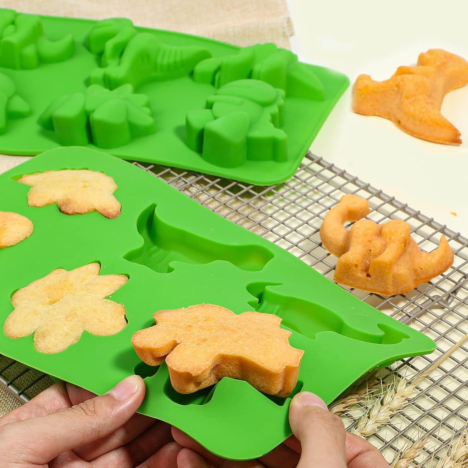 Moldes de Silicona Dinosaurio Webake - Paquete de 2, 6 Cavidades