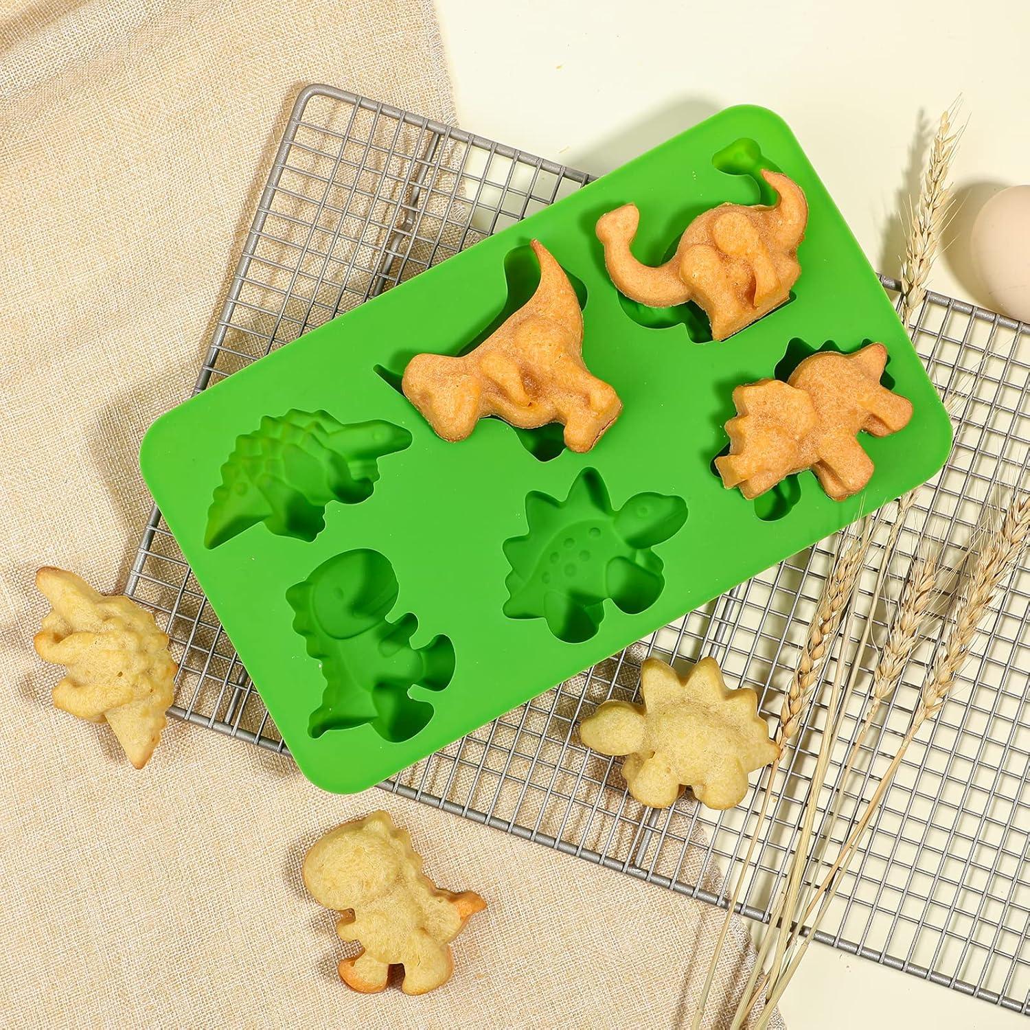 Moldes de Silicona Dinosaurio Webake - Paquete de 2, 6 Cavidades