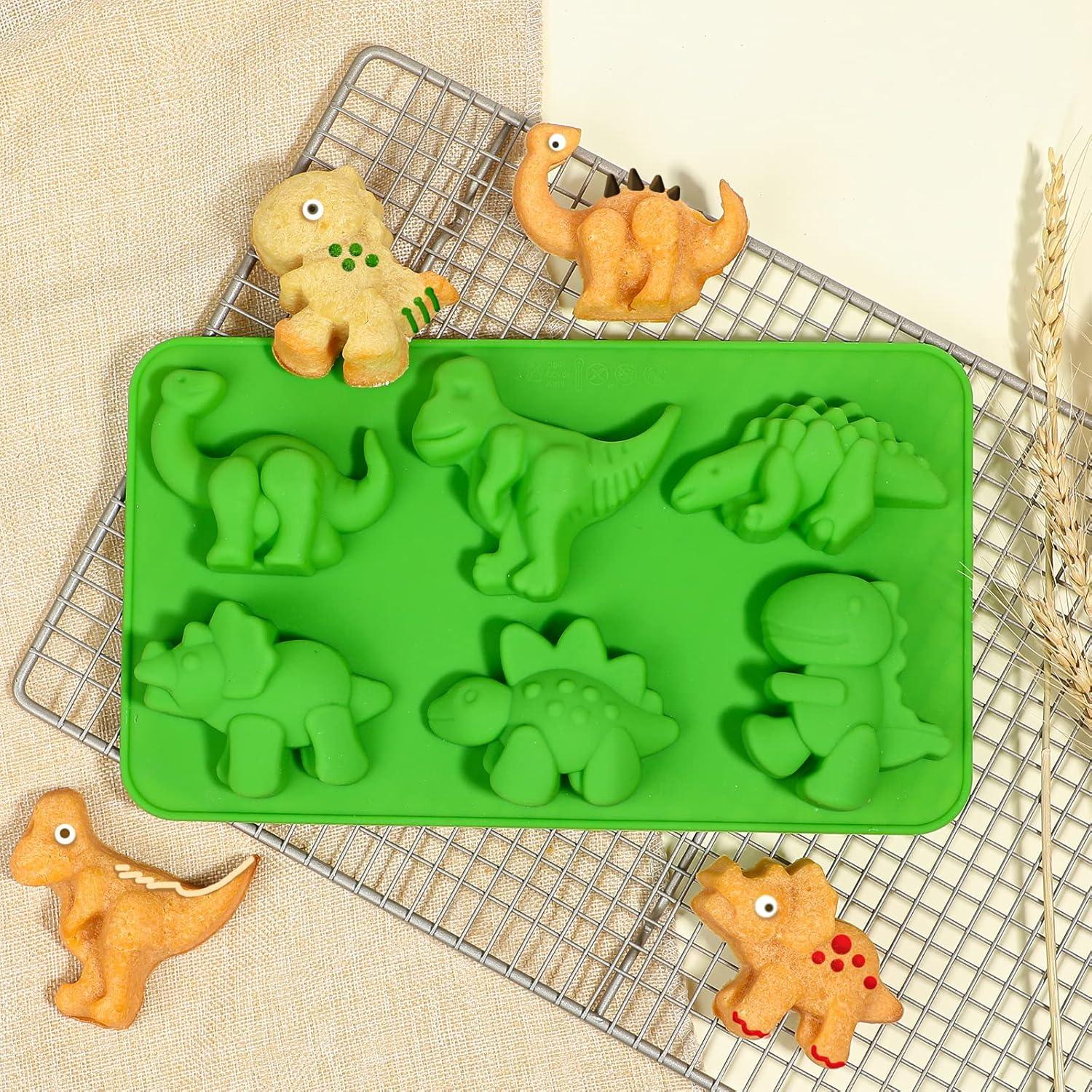 Moldes de Silicona Dinosaurio Webake - Paquete de 2, 6 Cavidades