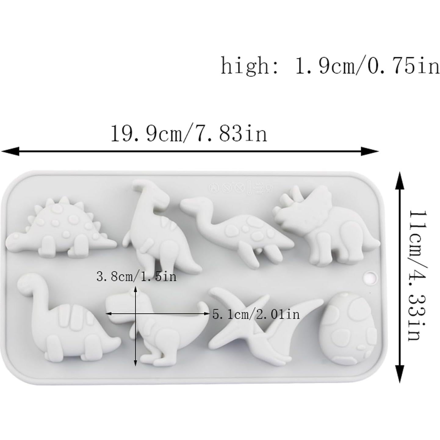 Molde de Silicona para Caramelos de Dinosaurio AIBOYA 19.9x11 cm