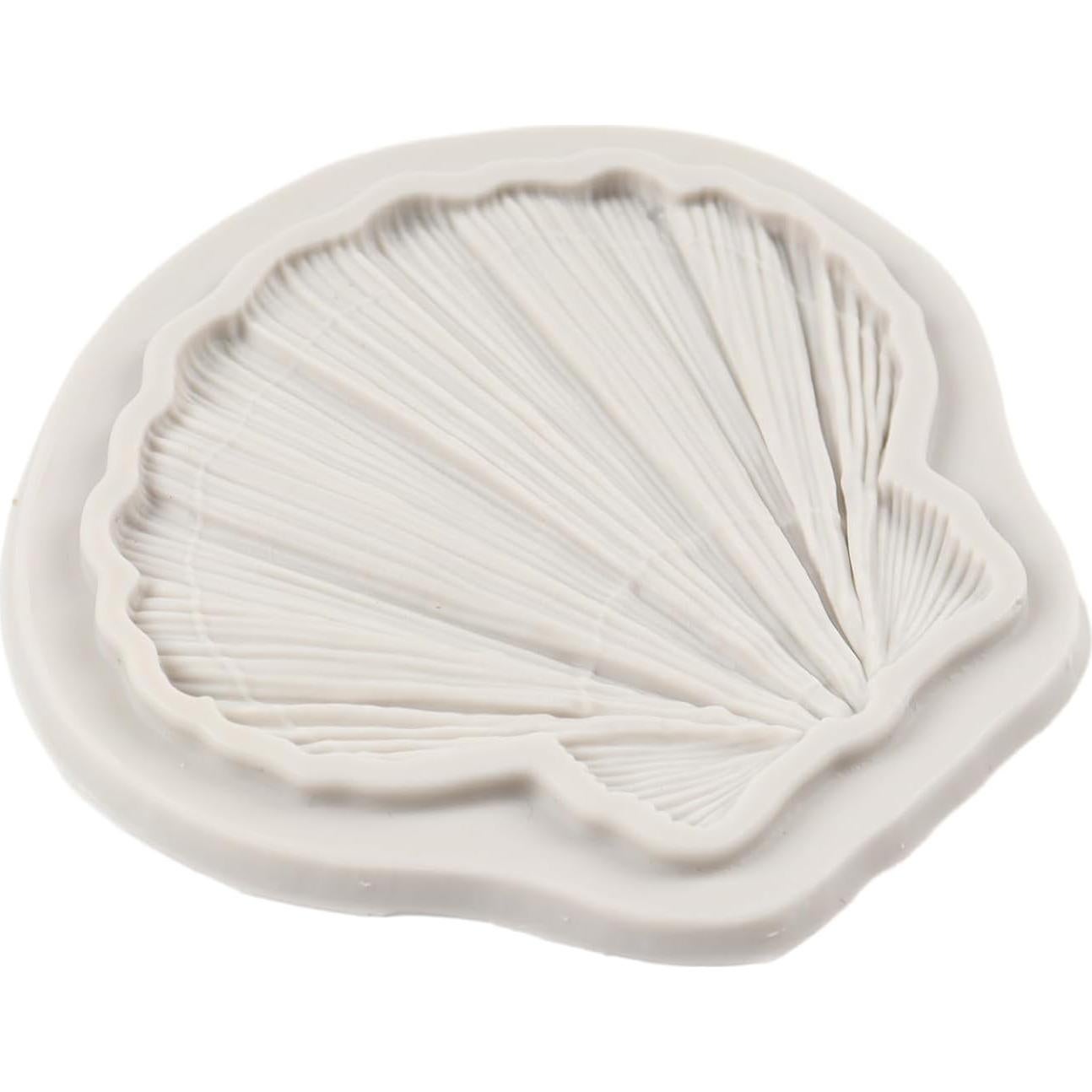 Clam Shell Silicone Mold Marine Theme Fondant Molds Seashell Silicone Mold for Cake Decoration Chocolate Cupcake Topper Candy Sugar Craft Polymer Clay Gum Paste